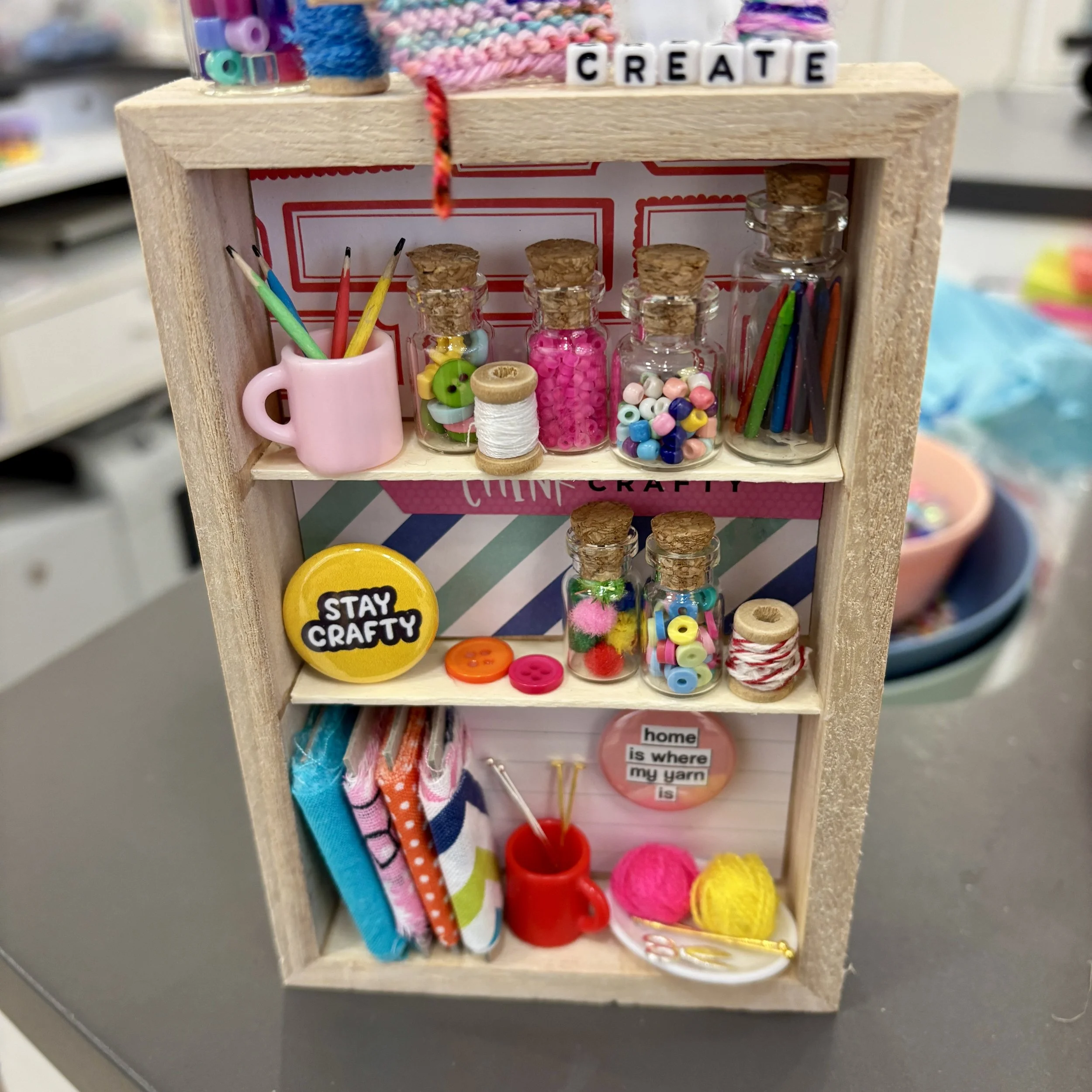 Craft Mini Shelf Mini Craft Room Trinket Shelf — Locally Crafted Workshop