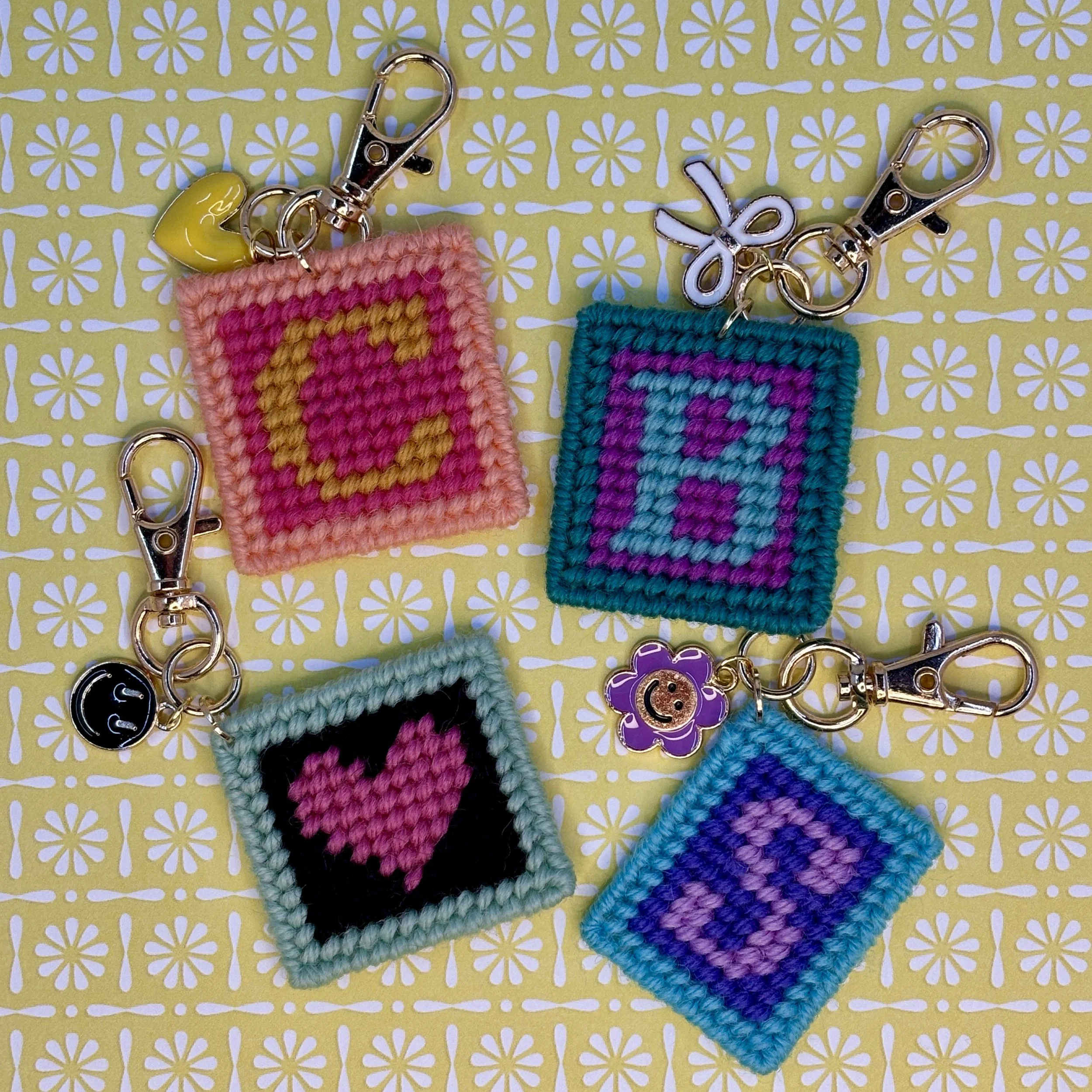 Needlepoint Monogram Bag Charms