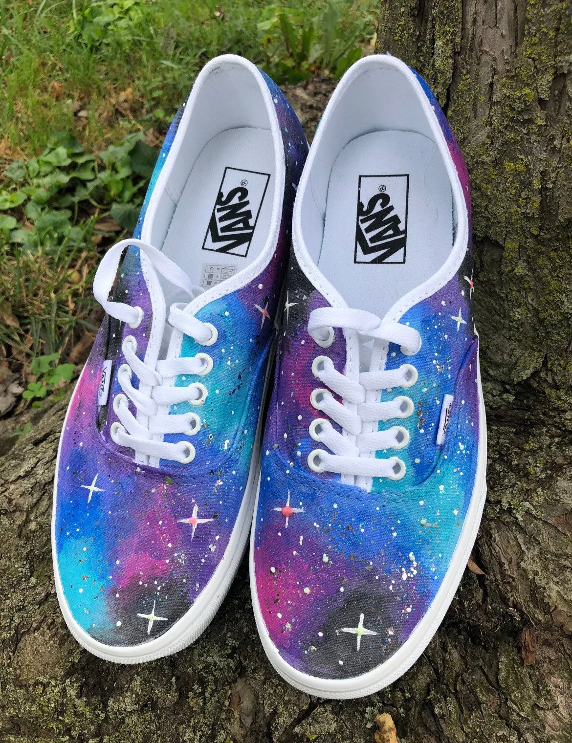 Galaxy-Themed Shoe Painting