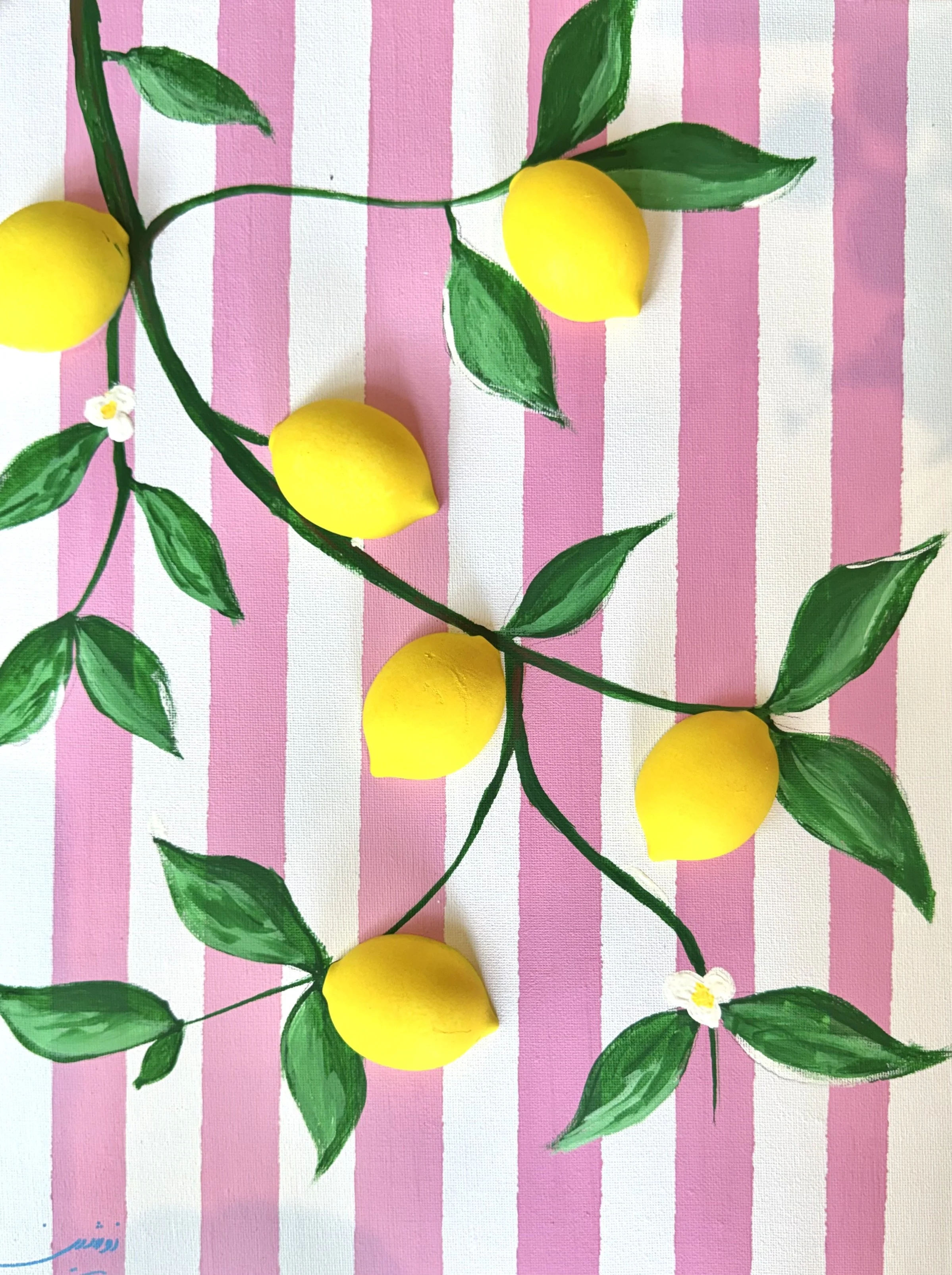 3D Lemon Canvas Painting