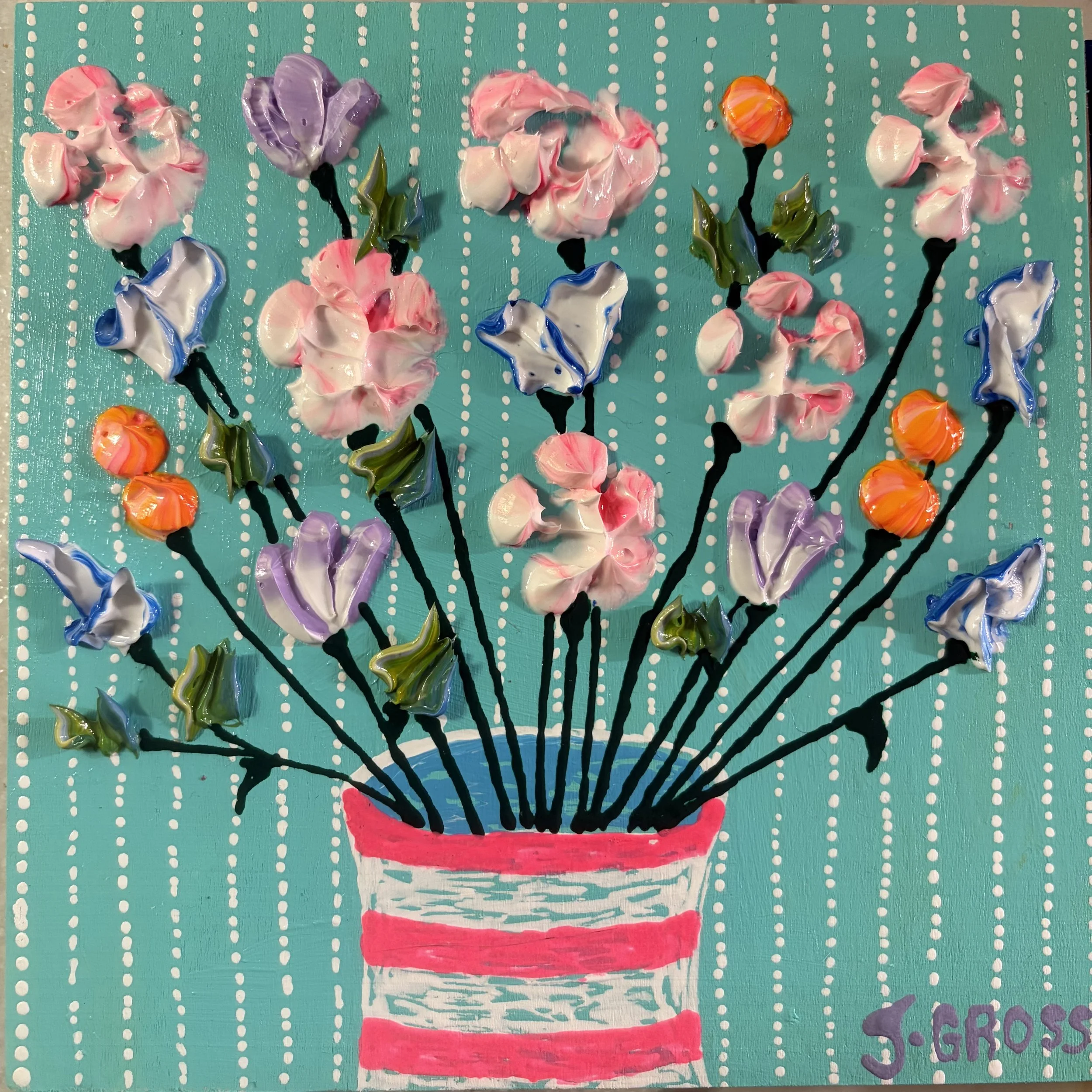 Sculptural Floral Painting