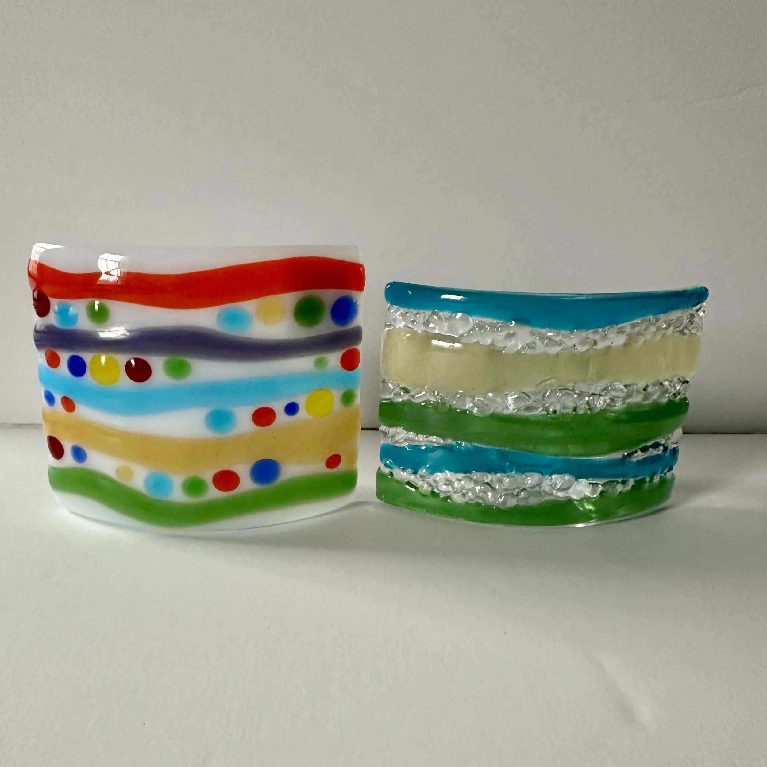 Fused Glass Candle Holders