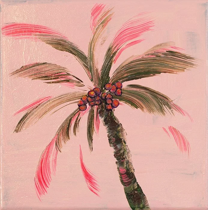 Palm Tree in pink, 2024,
acylics on canvas,
20x20 cm,
available