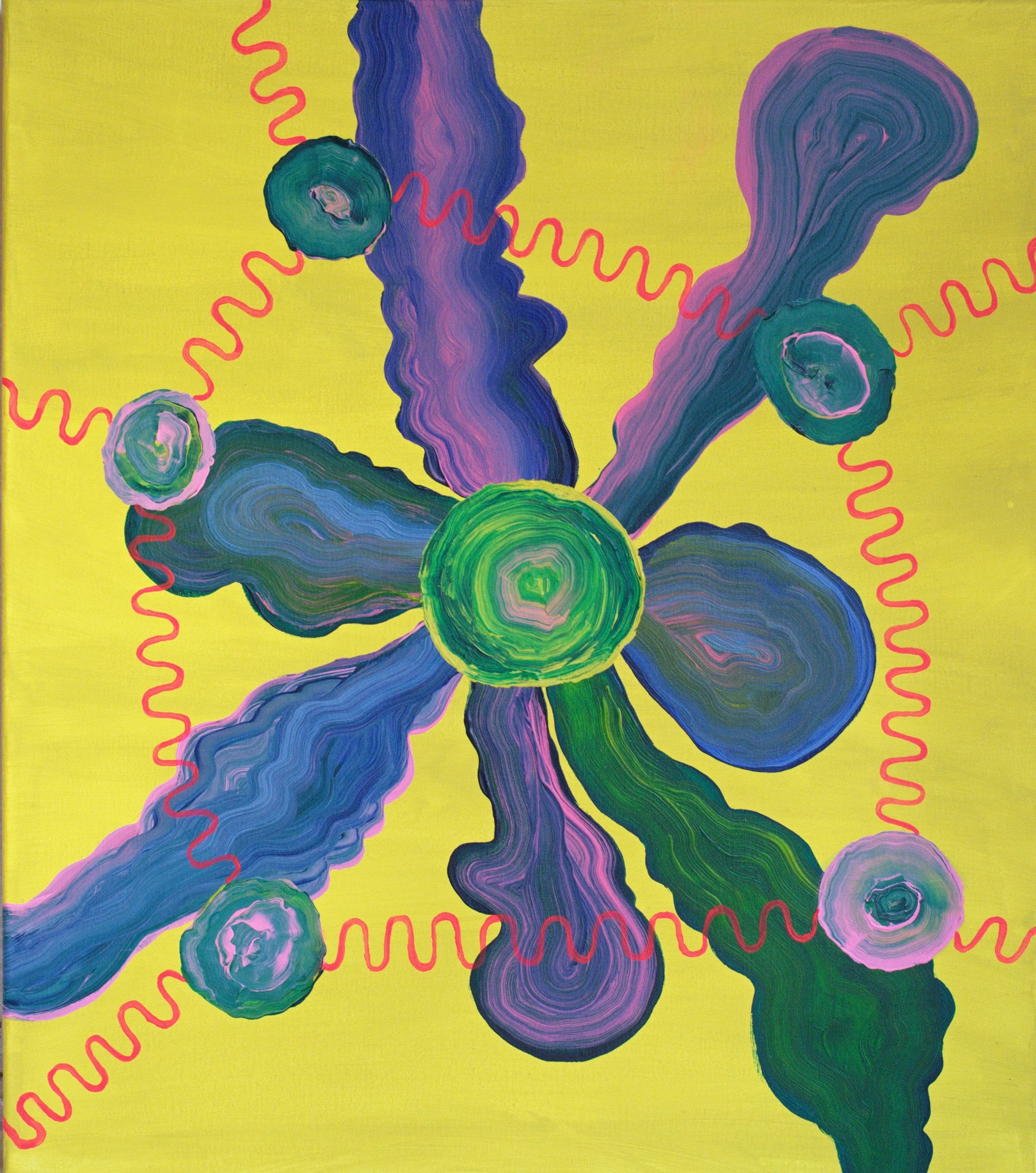 Cosmic Swirl in Green, 2025,
acrylics on canvas,
80x70 cm,