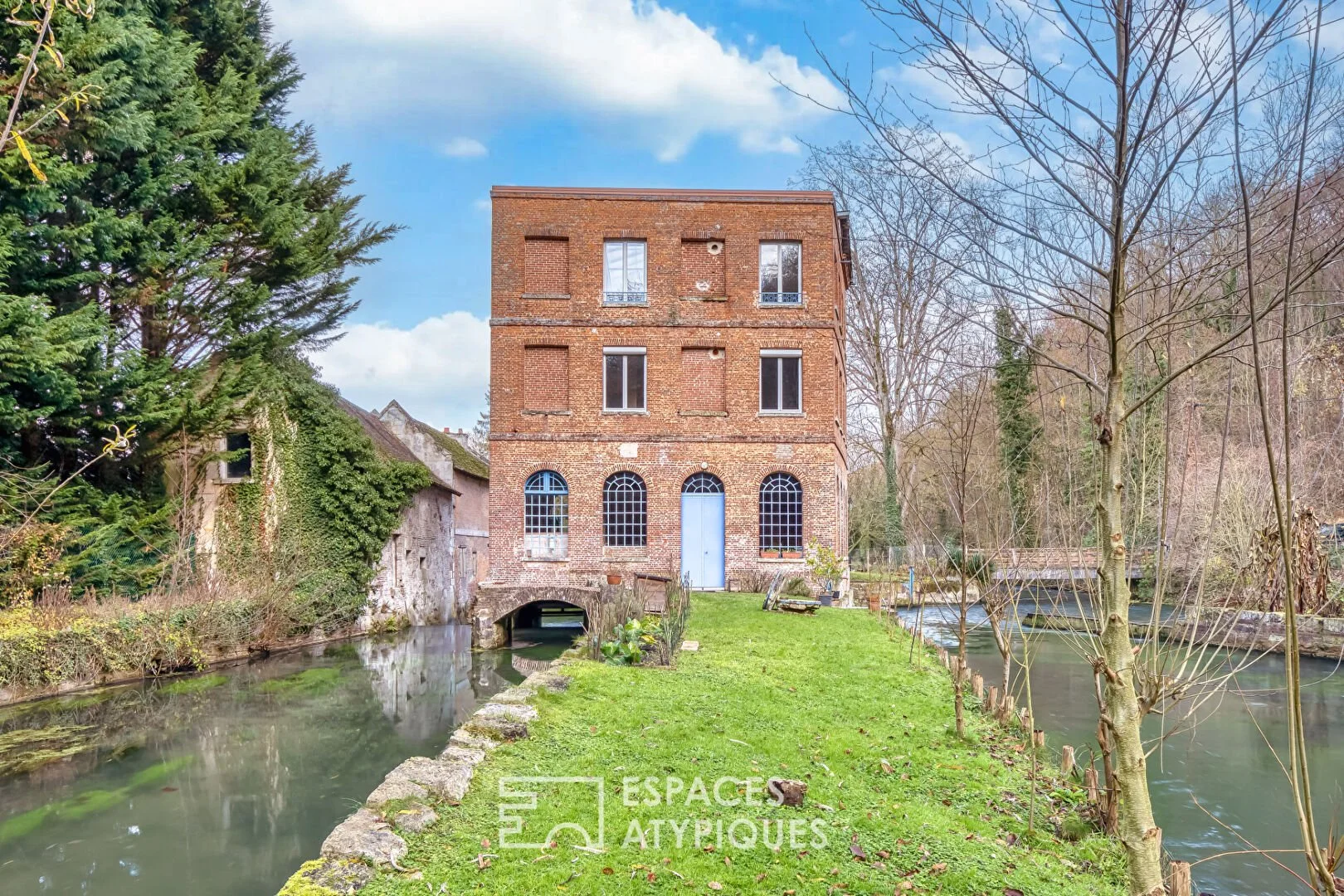 4-Bed Historic Mill on Private Island with Waterfalls, Hondouville, France, €349,000