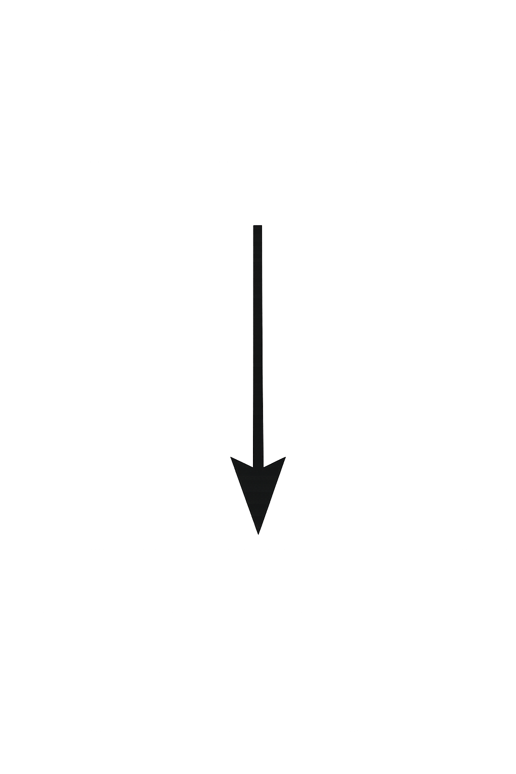 Diagram of an arrow illustrating one step in a workflow