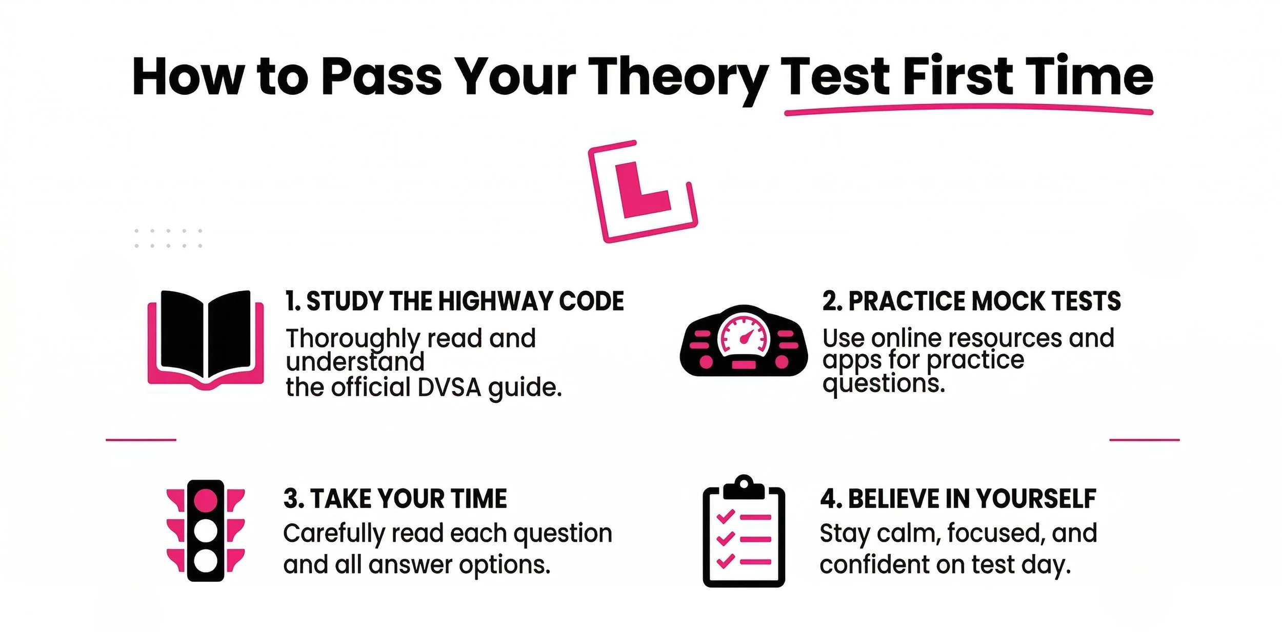 How to pass your theory test first time — tips from Rachel's Driving School, Chelmsford