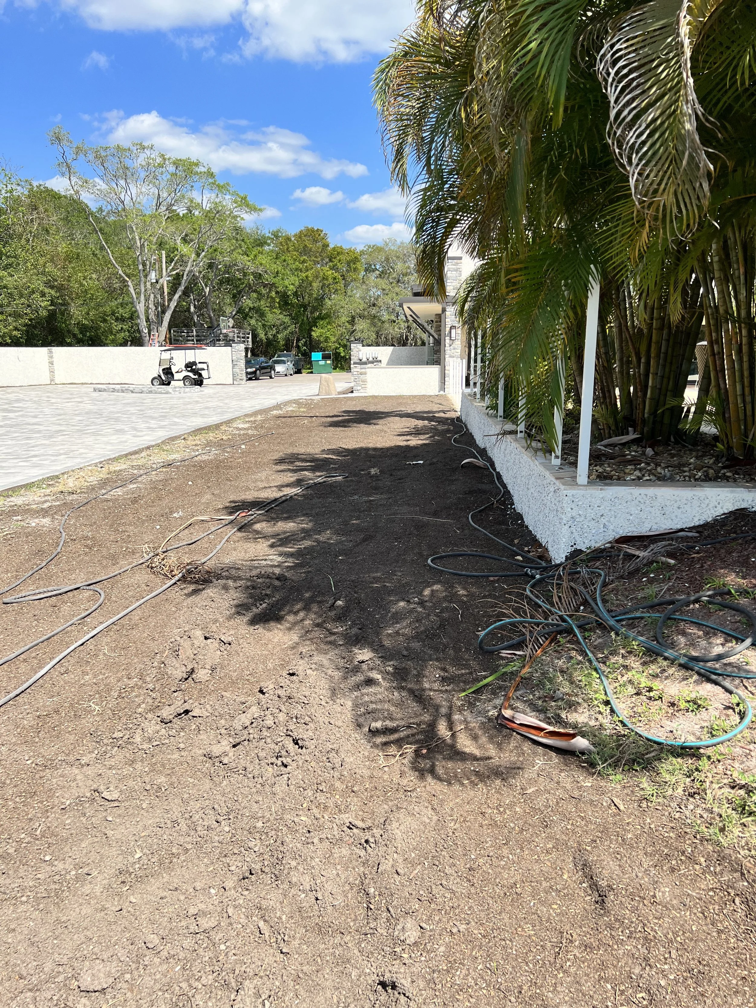 After the driveway was installed we had the start of the beds that were going around the pool.