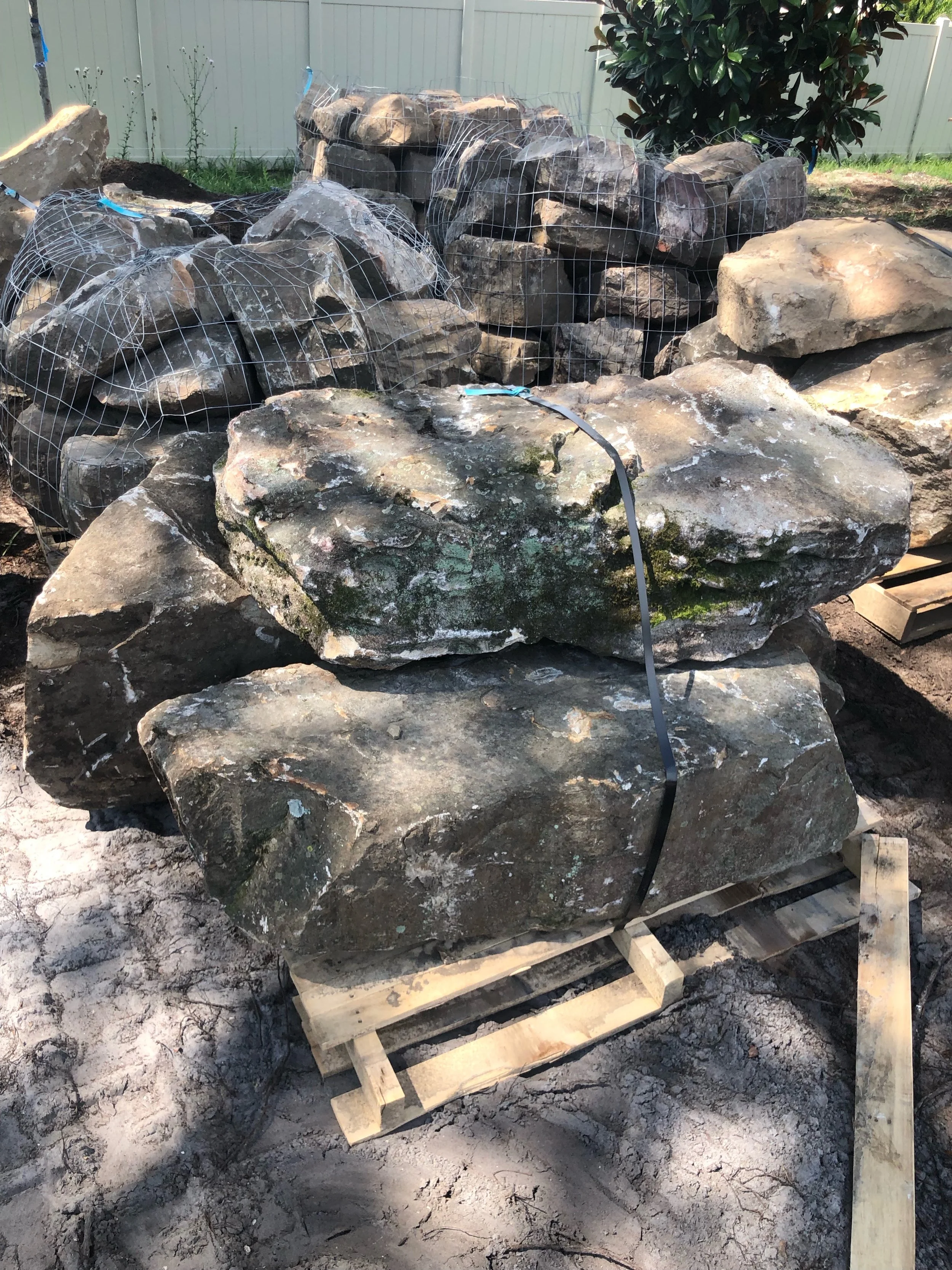 The rocks that made up the rock garden.