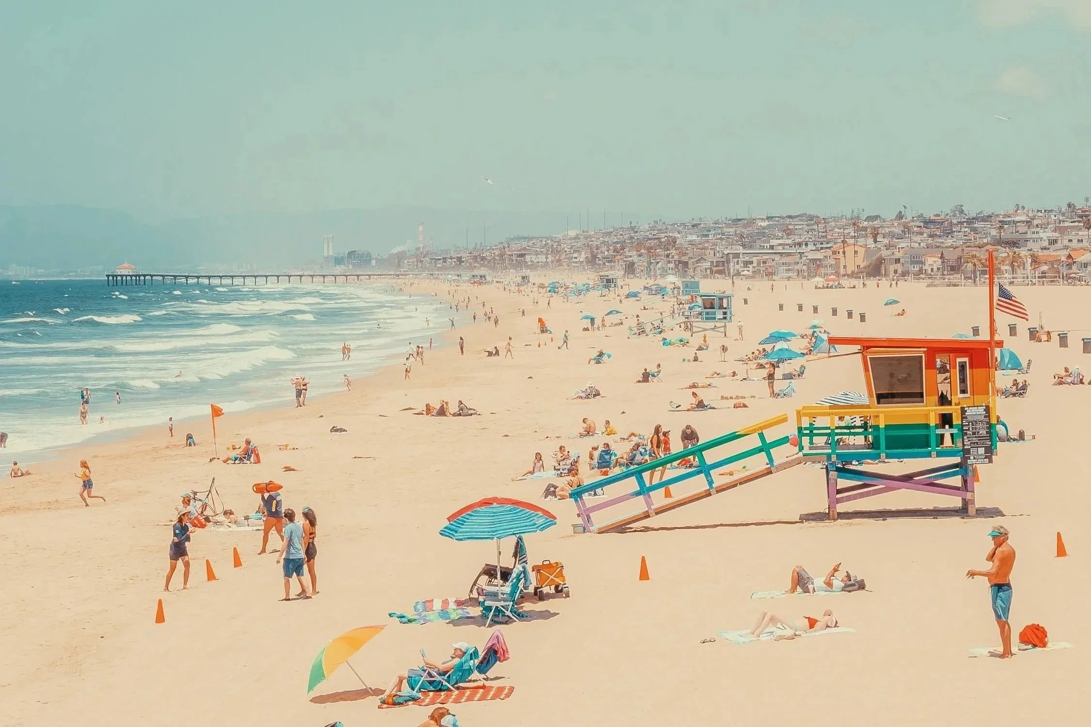 hermosa beach strand south bay los angeles bars volleyball courts social beach scene