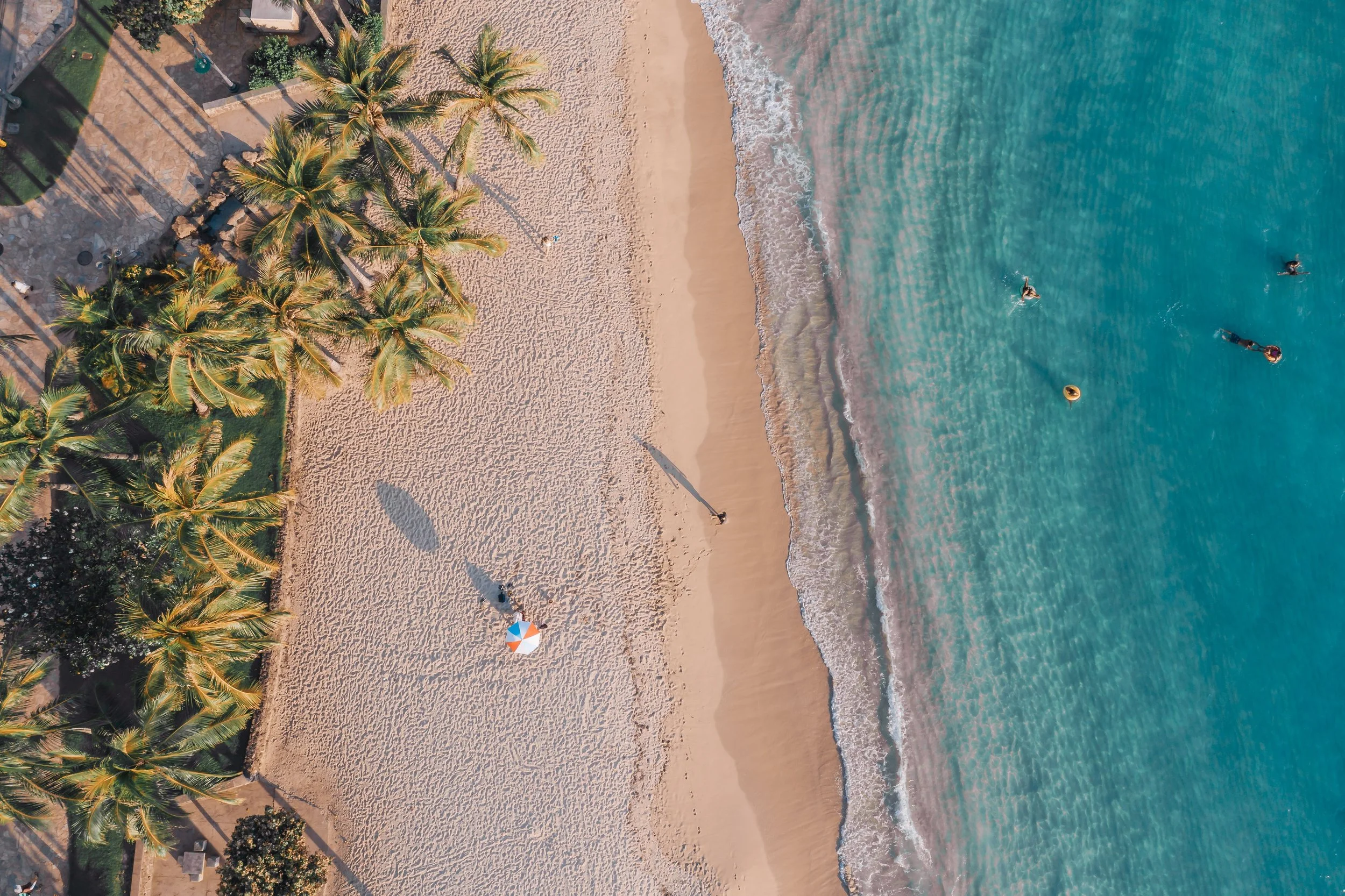 kaanapali beach west maui hawaii calm water family swimming