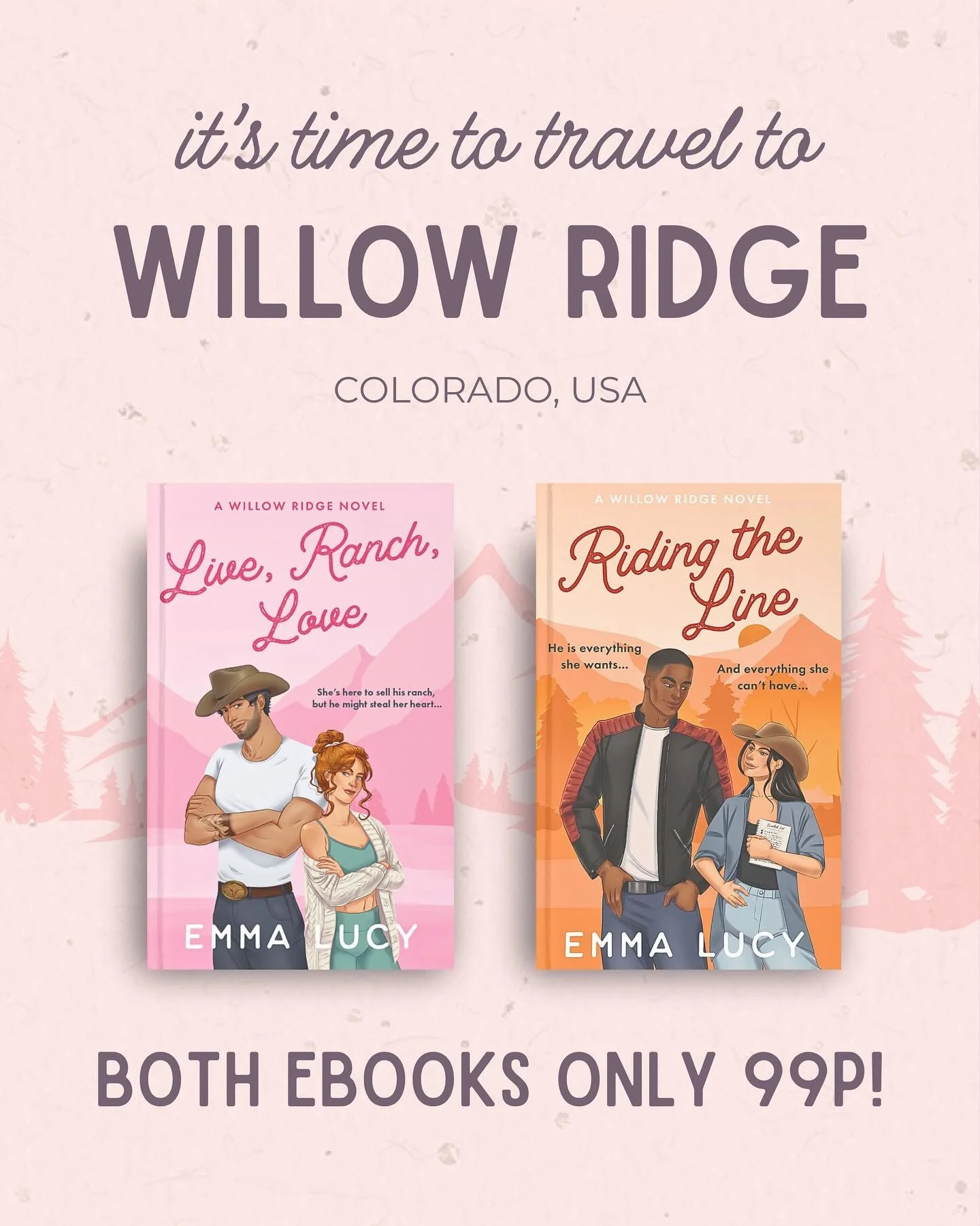 If there was ever a time to start the Willow Ridge series, it&rsquo;s now!! ✈️

Both ebooks are only 99p on the kindle store!! Go go go!!

Whether you&rsquo;ve only read Live, Ranch, Love or Riding the Line, you&rsquo;re missing out on a whole lot mo