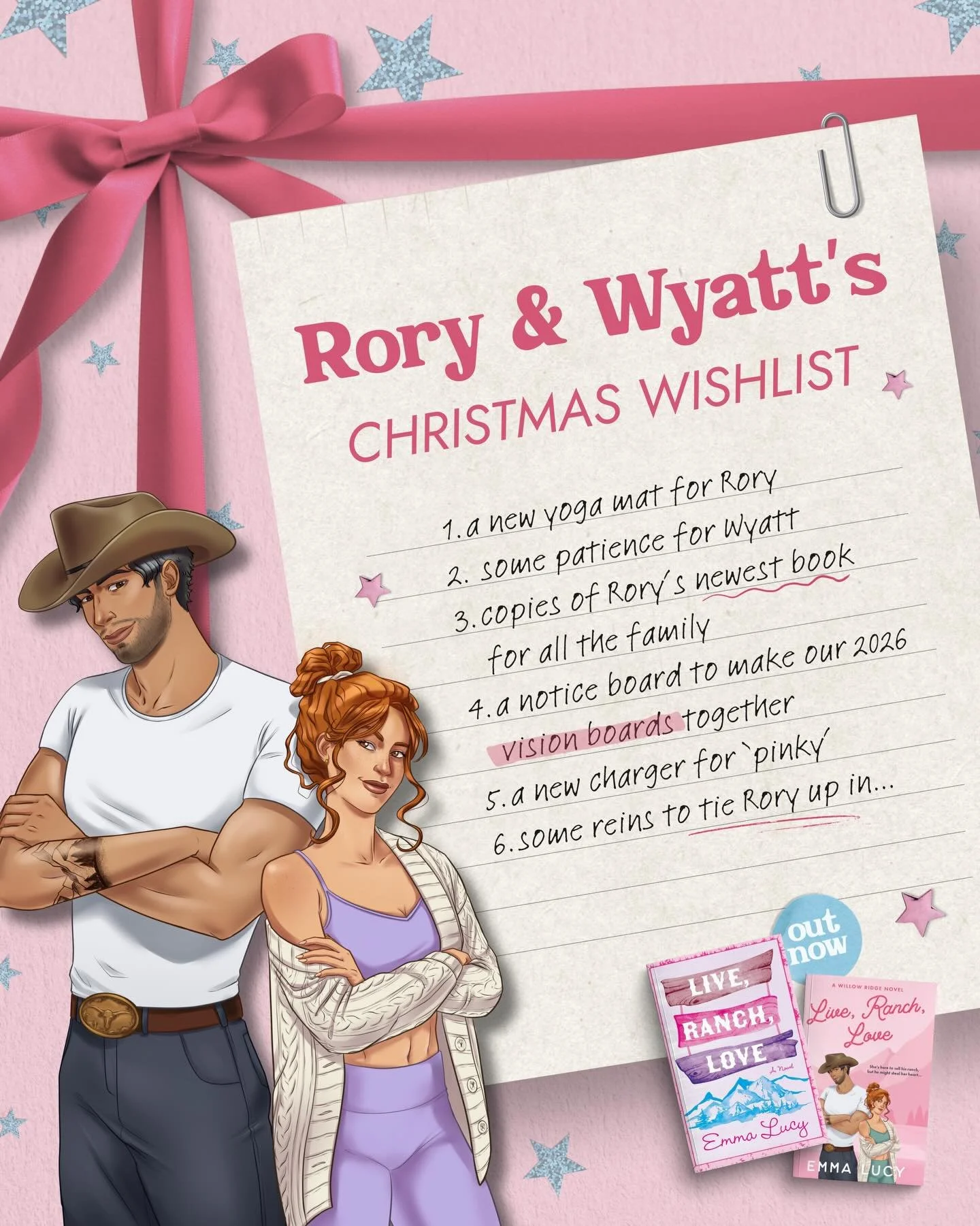 What do the Willow Ridge gang have on their wish lists for Christmas? 🎄 

And swipe to the end for a treat!! (Link in bio)

Anything you think they&rsquo;re missing? 🤭

Real talk though, I totally imagine Wyatt being a grinch (obvs), but Rory would