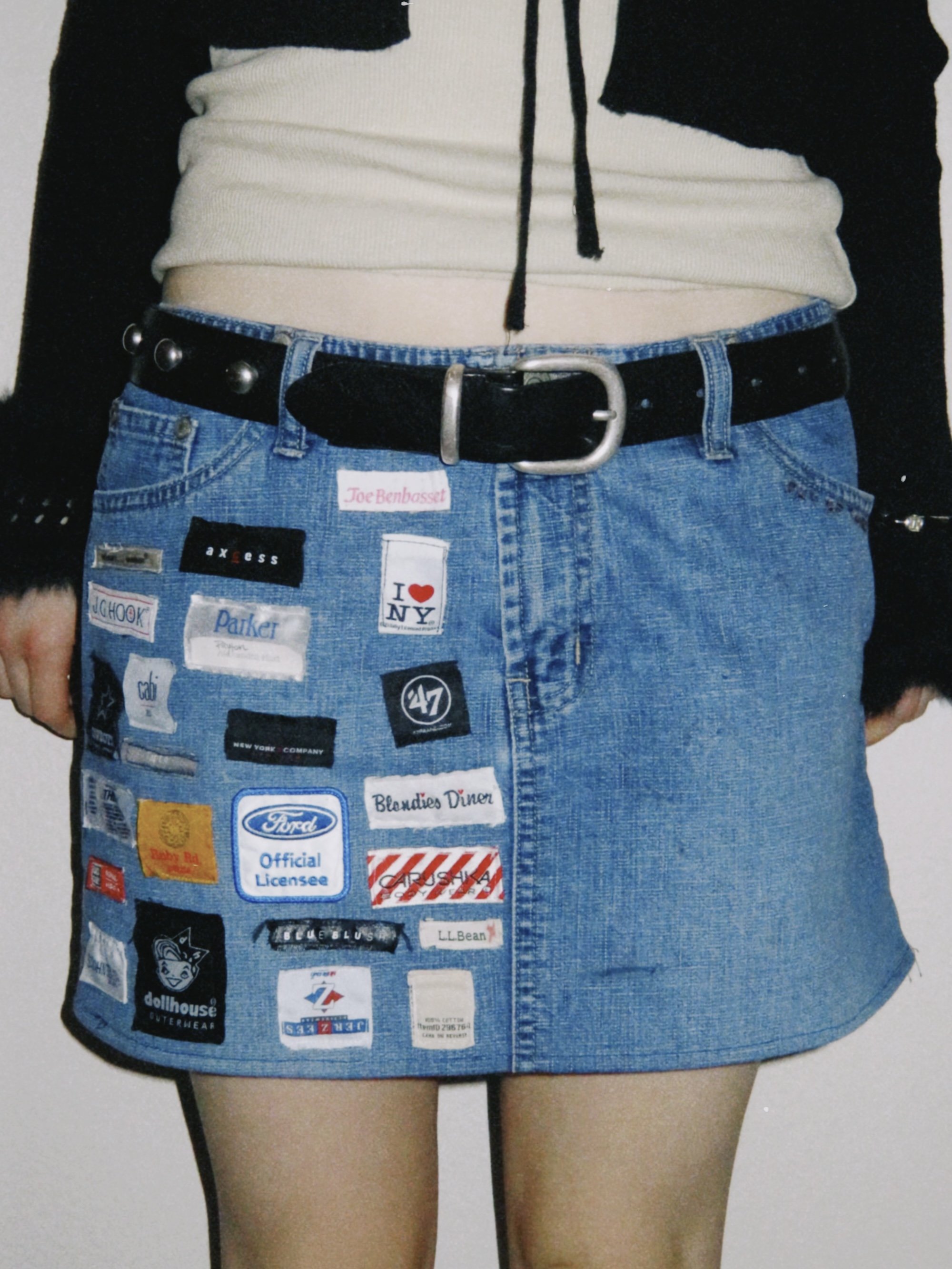 Eclectic Tag Denim Skirt