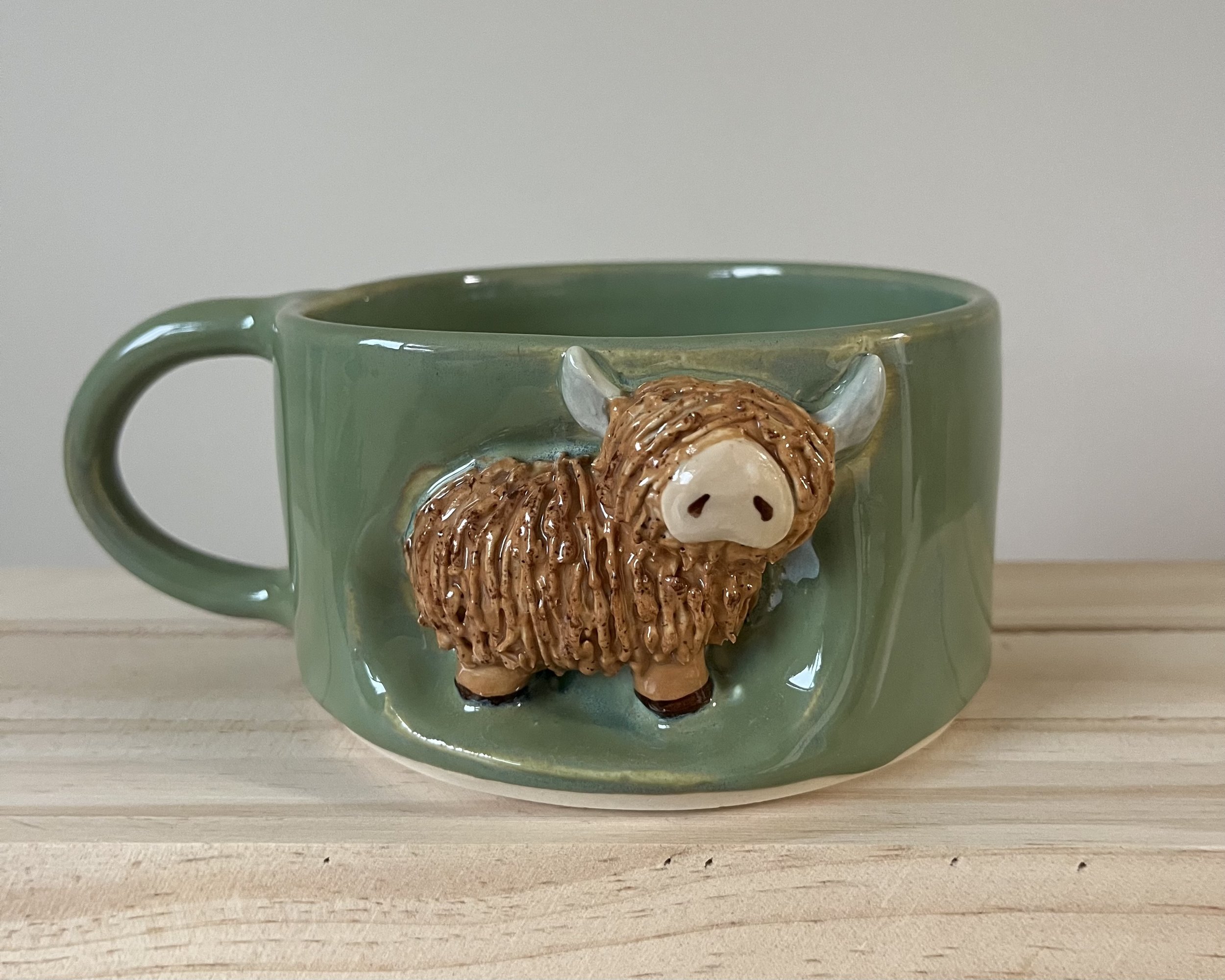 Highland Cow Sculpture Mug