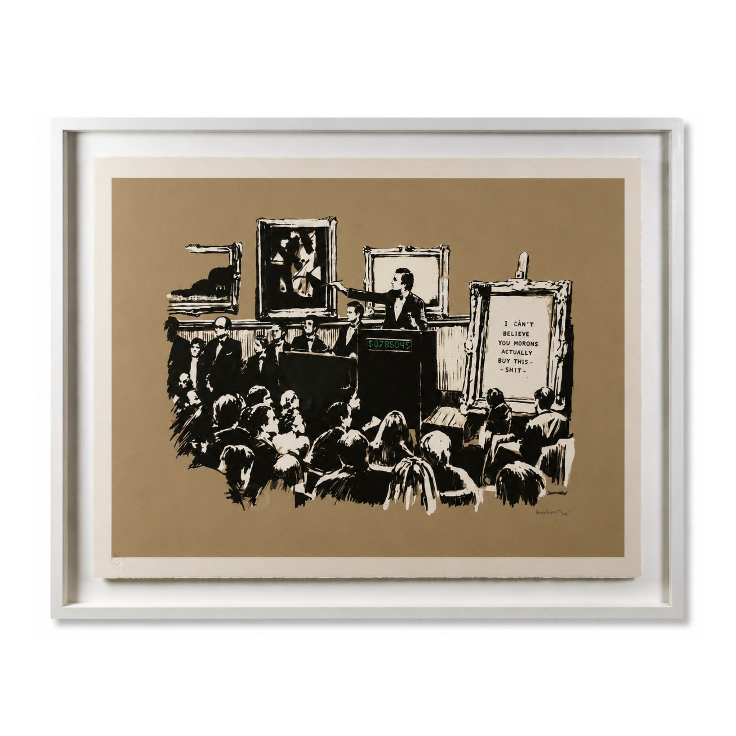 Banksy -Morons (Sepia)