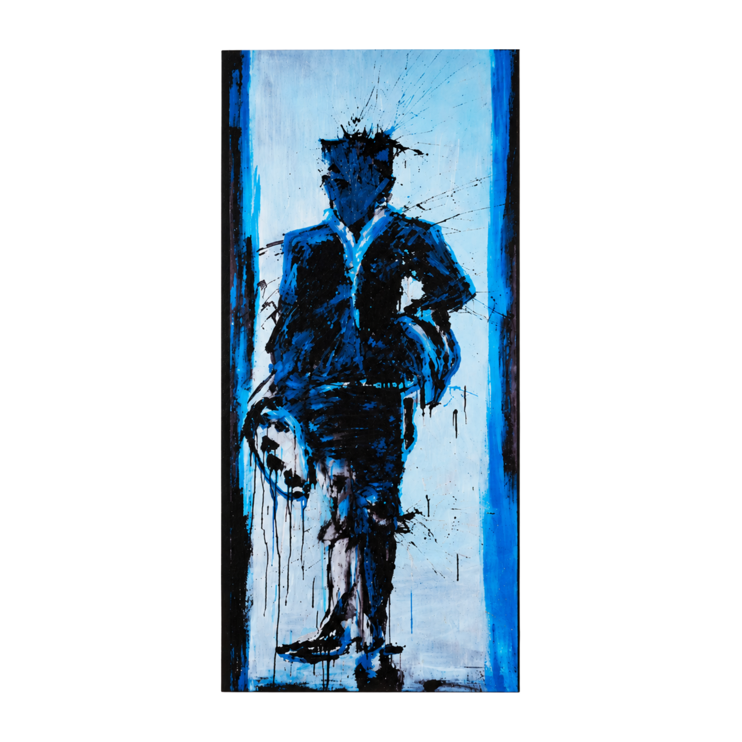 Richard Hambleton - Standing Shadow with Blue Background