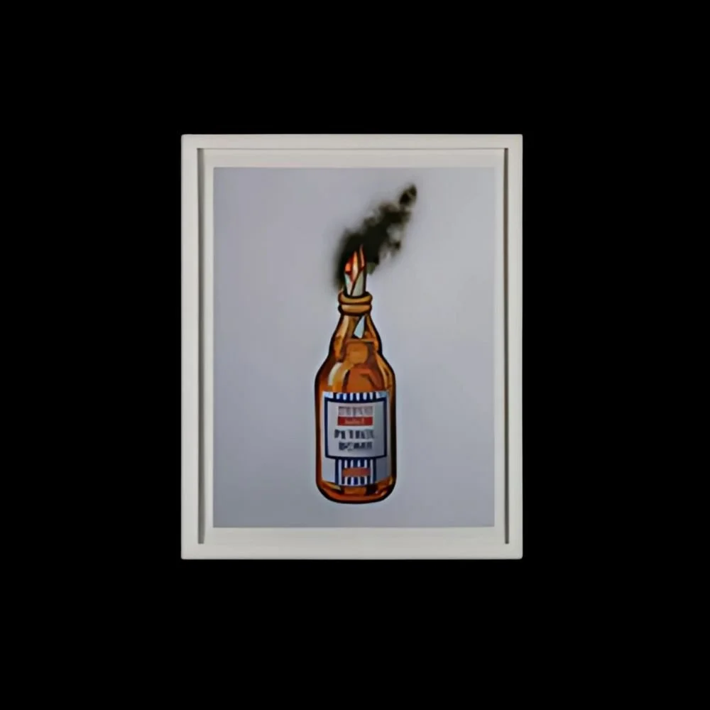 Banksy – Tesco Value Petrol Bomb print, framed