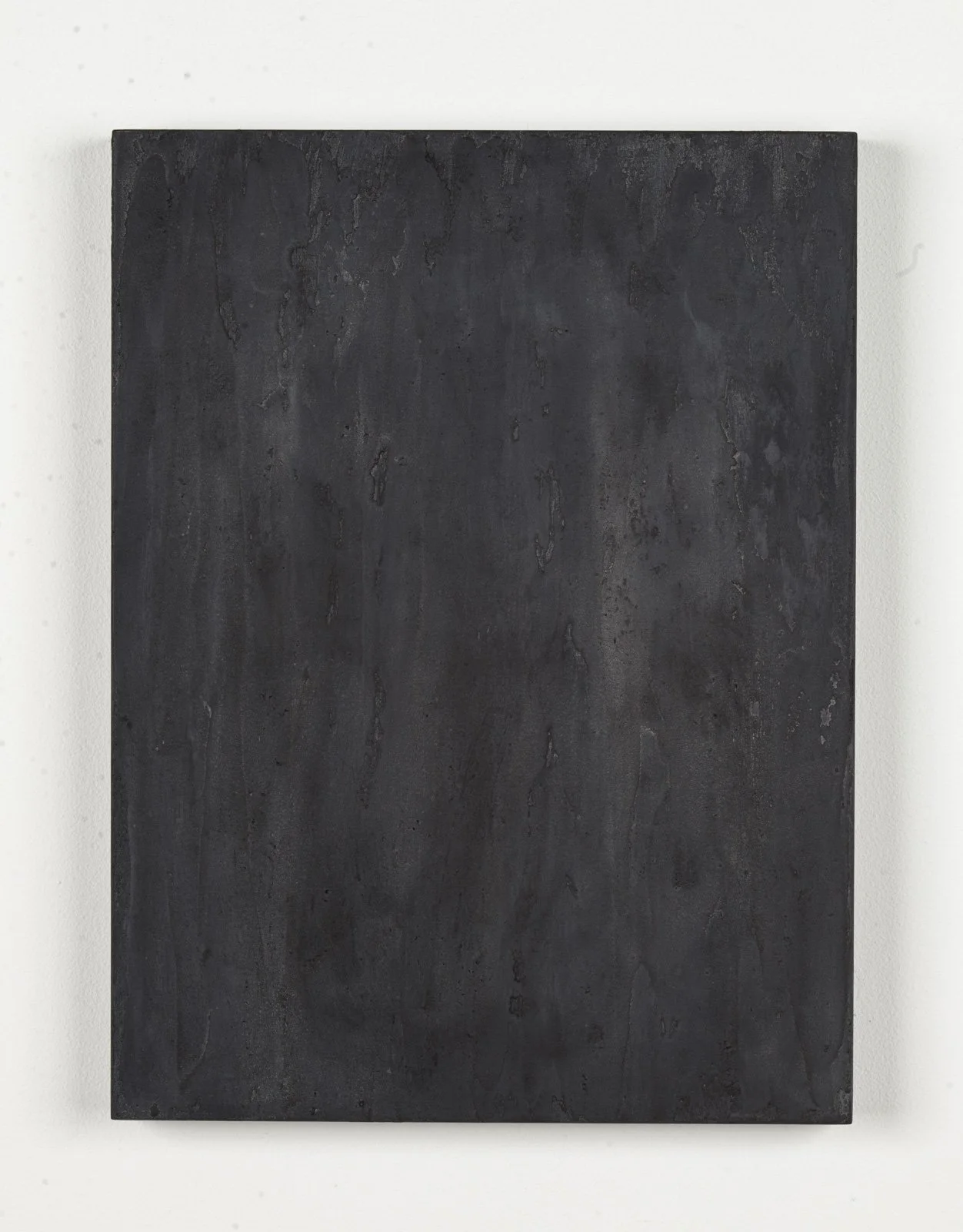 Minimalist abstract painting by Ekaterina Galera, combining charcoal, natural pigments and mineral textures with a neutral palette and a focus on material, form and space.