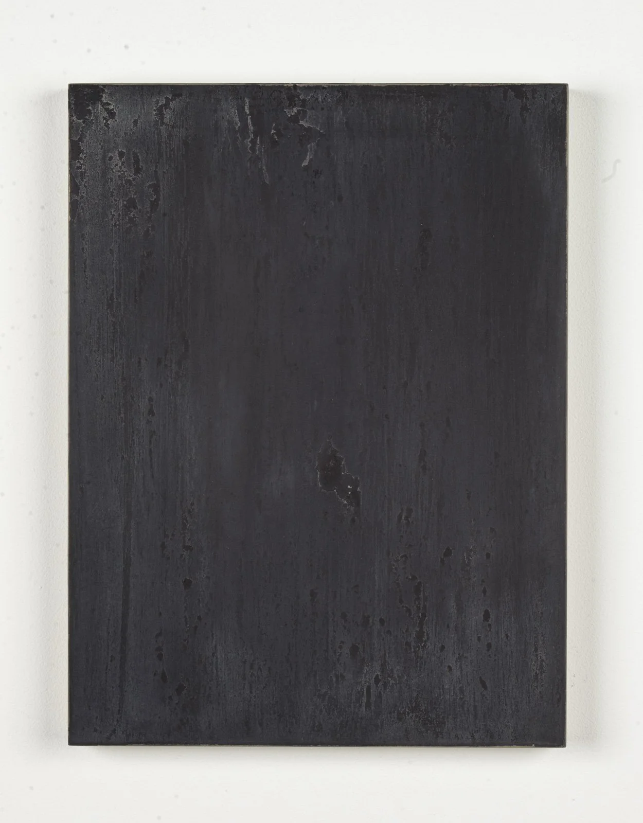 Minimalist abstract painting by Ekaterina Galera, combining charcoal, natural pigments and mineral textures with a neutral palette and a focus on material, form and space.