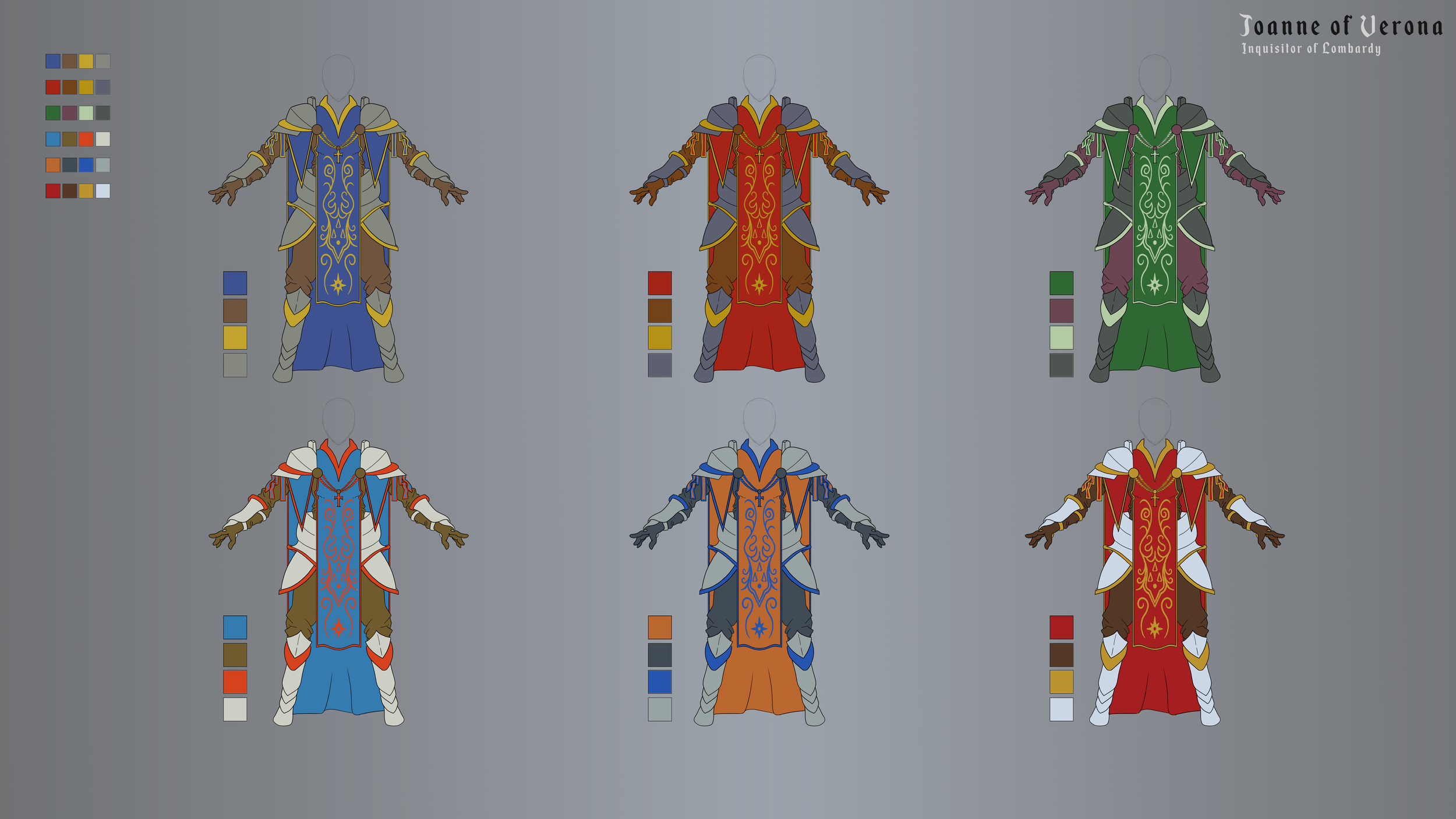 Character Concept - Joane of Verona - Color Choice