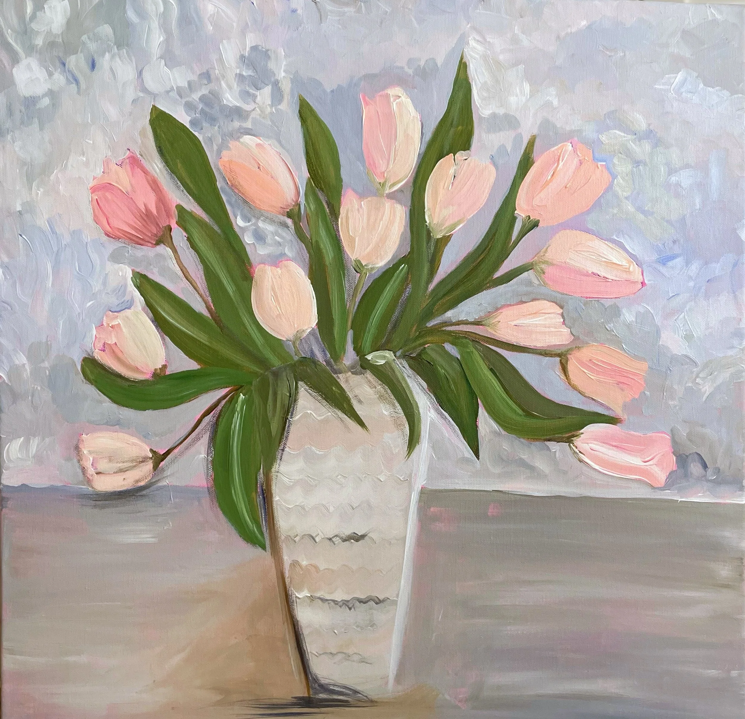 Pink Tulips
Acrylics on canvas
60x60cm