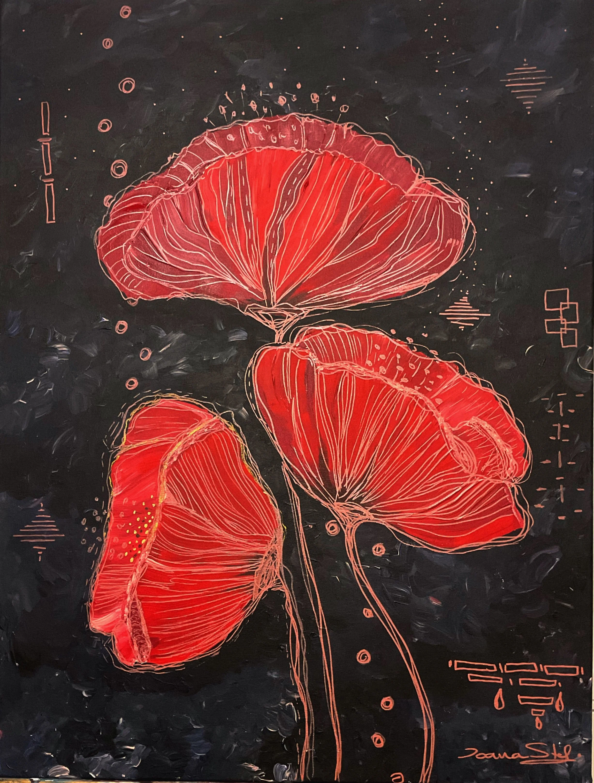 Red Poppies
Acrylics on canvas
60x80 cm