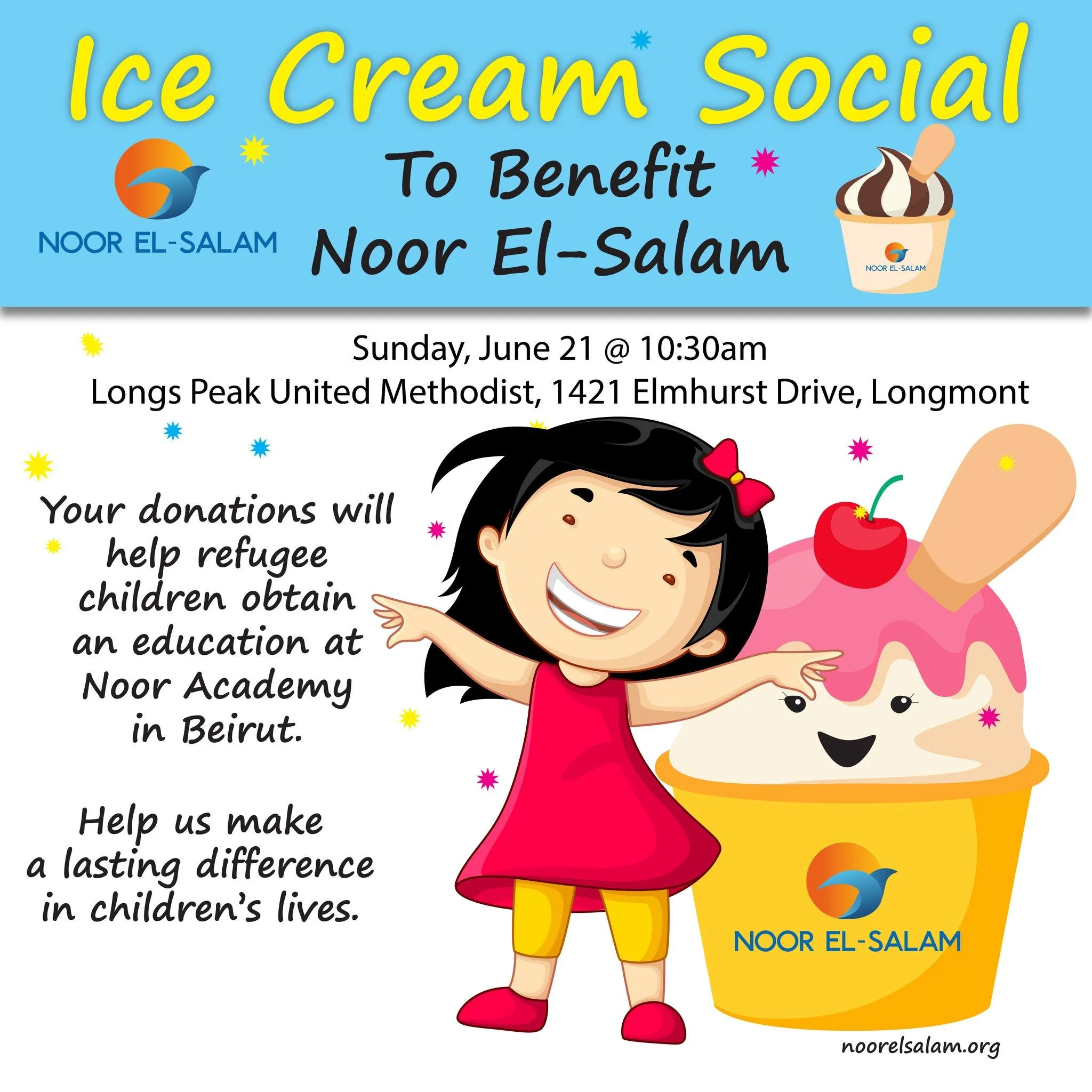 Joy in every scoop --- with the added bonus of doing good in the world!  #SweetTreats #IceCreamLover #StrawberryorChocolate #noorelsalam