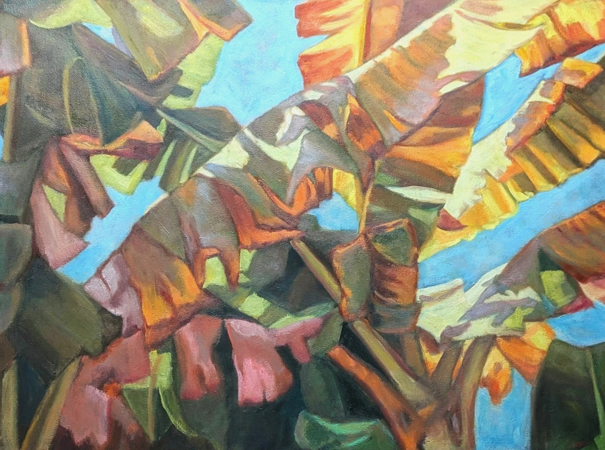 Palm Overlap 27" x 36" Oil on Canvas