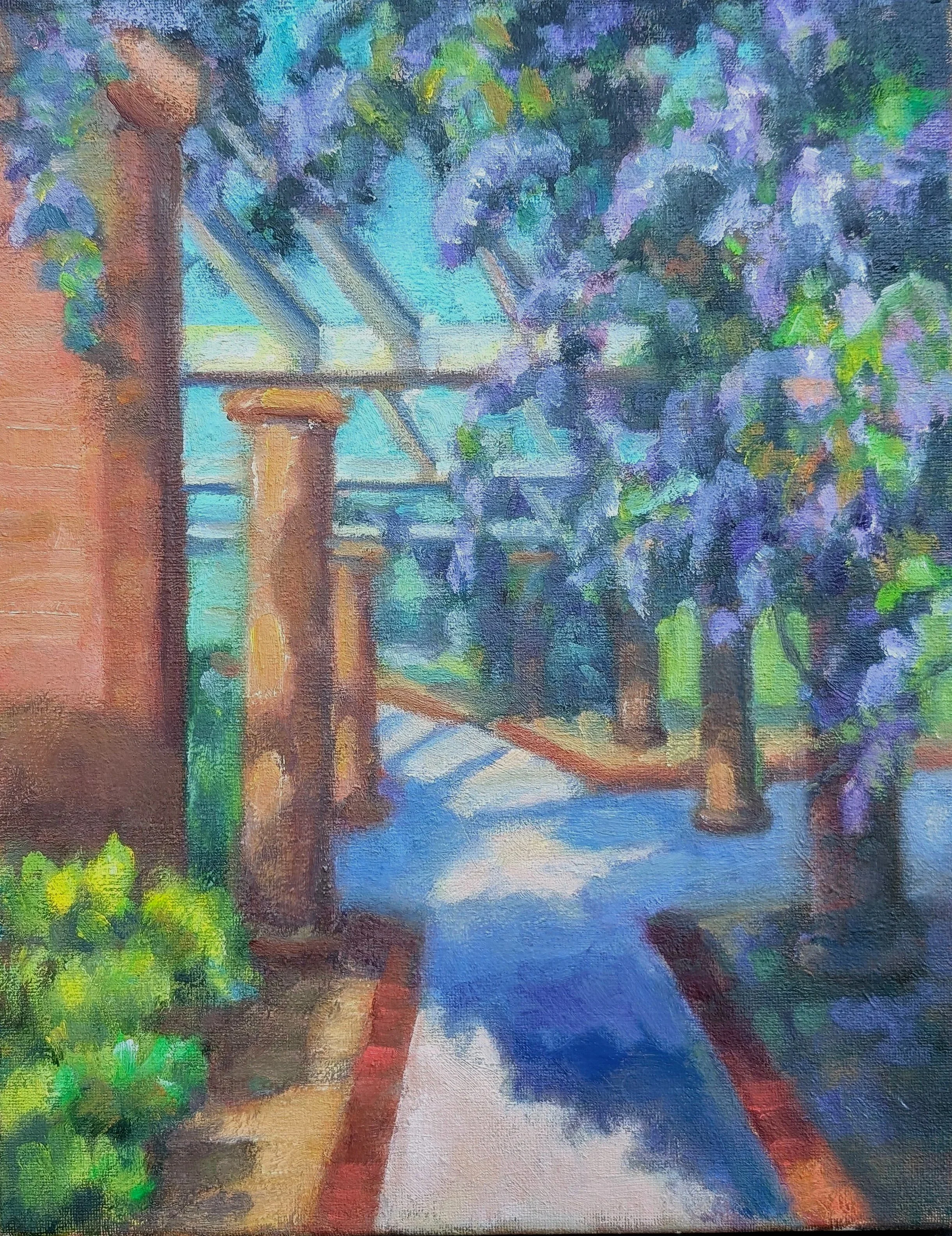 Pergola Bloom 14" x 11" Oil on Canvas