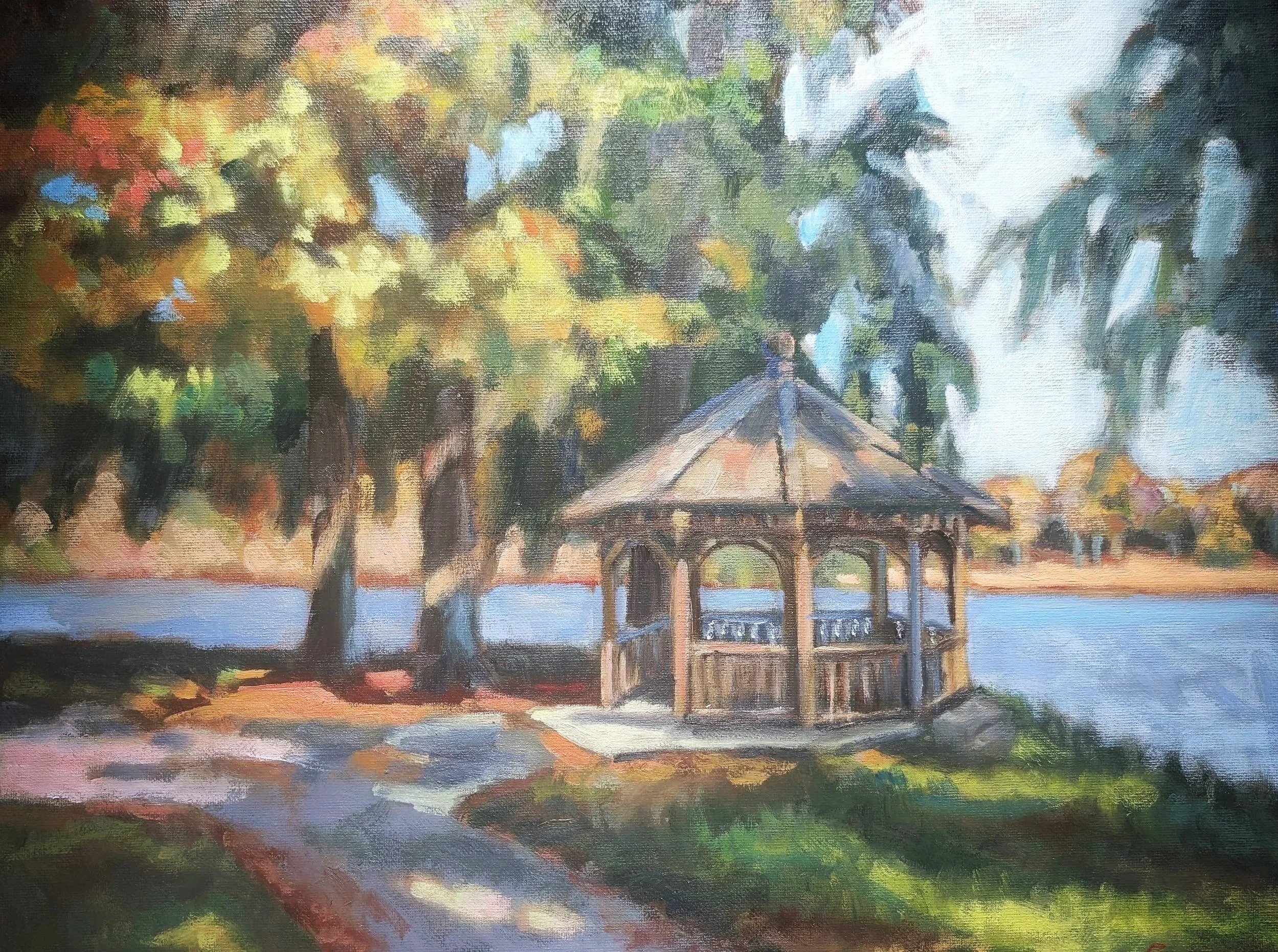 Gazebo 16" x 20" Oil on Canvas