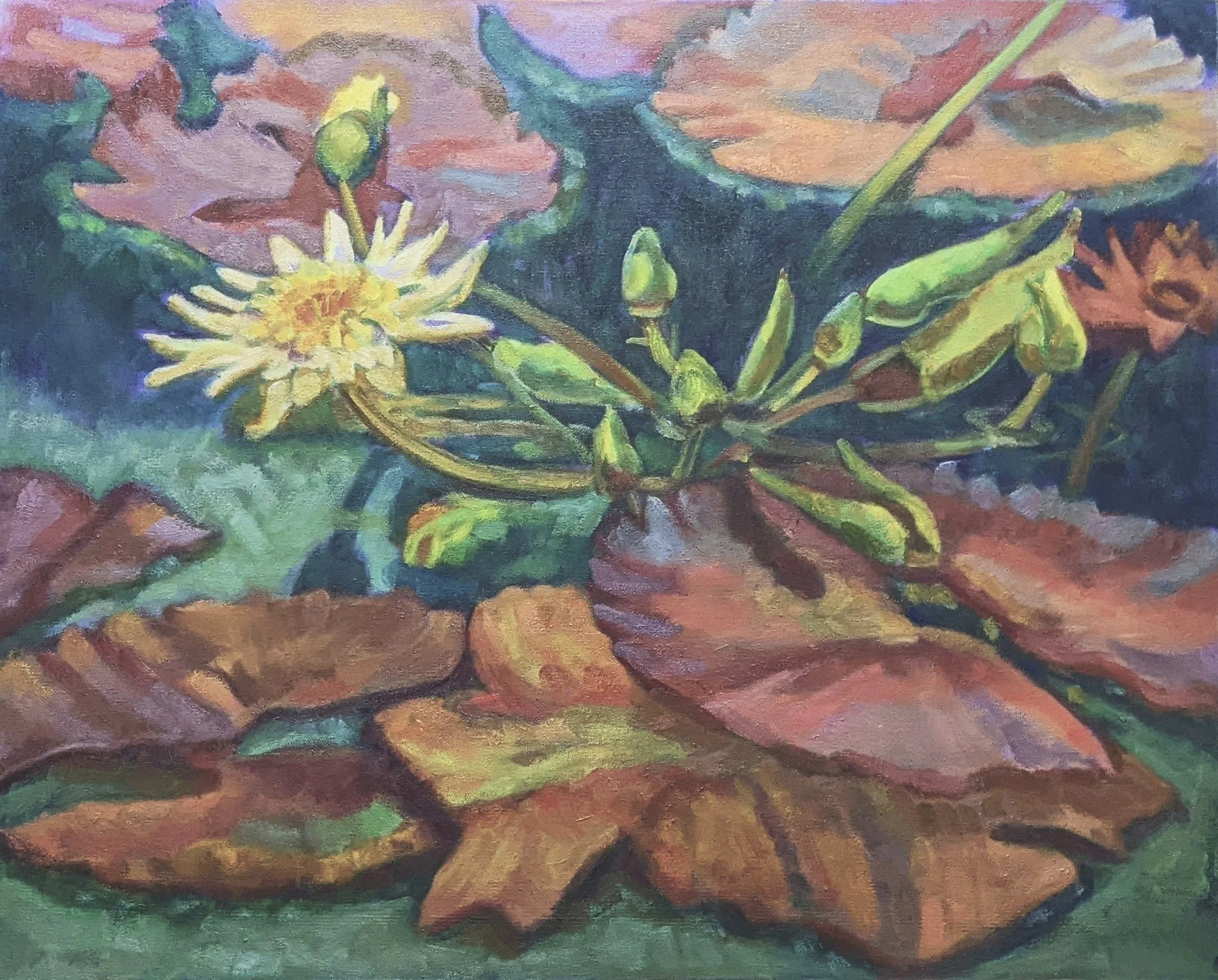 White Lotus 24" x 30" Oil on Canvas