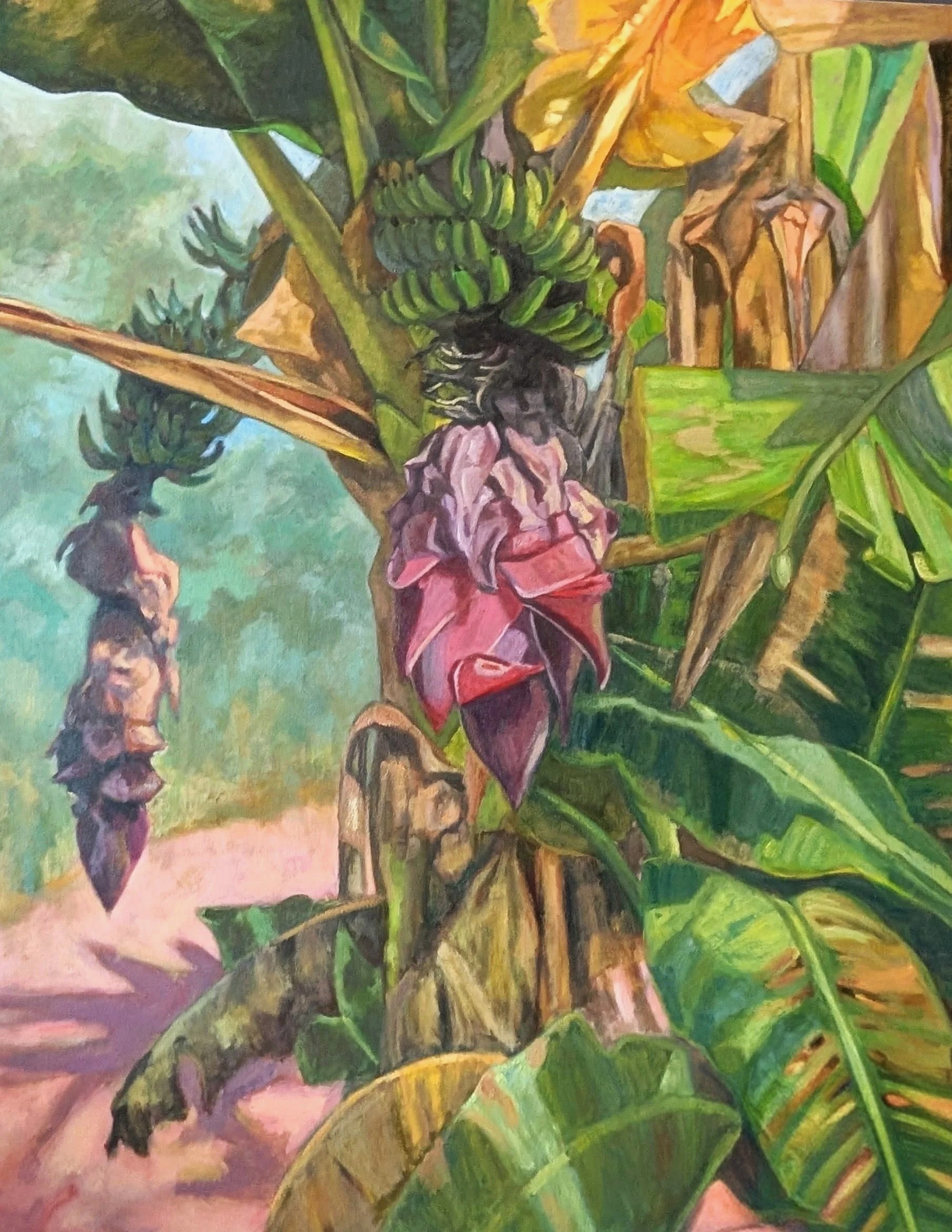 Banana Palm Fruits 60" x 48" Oil on Canvas