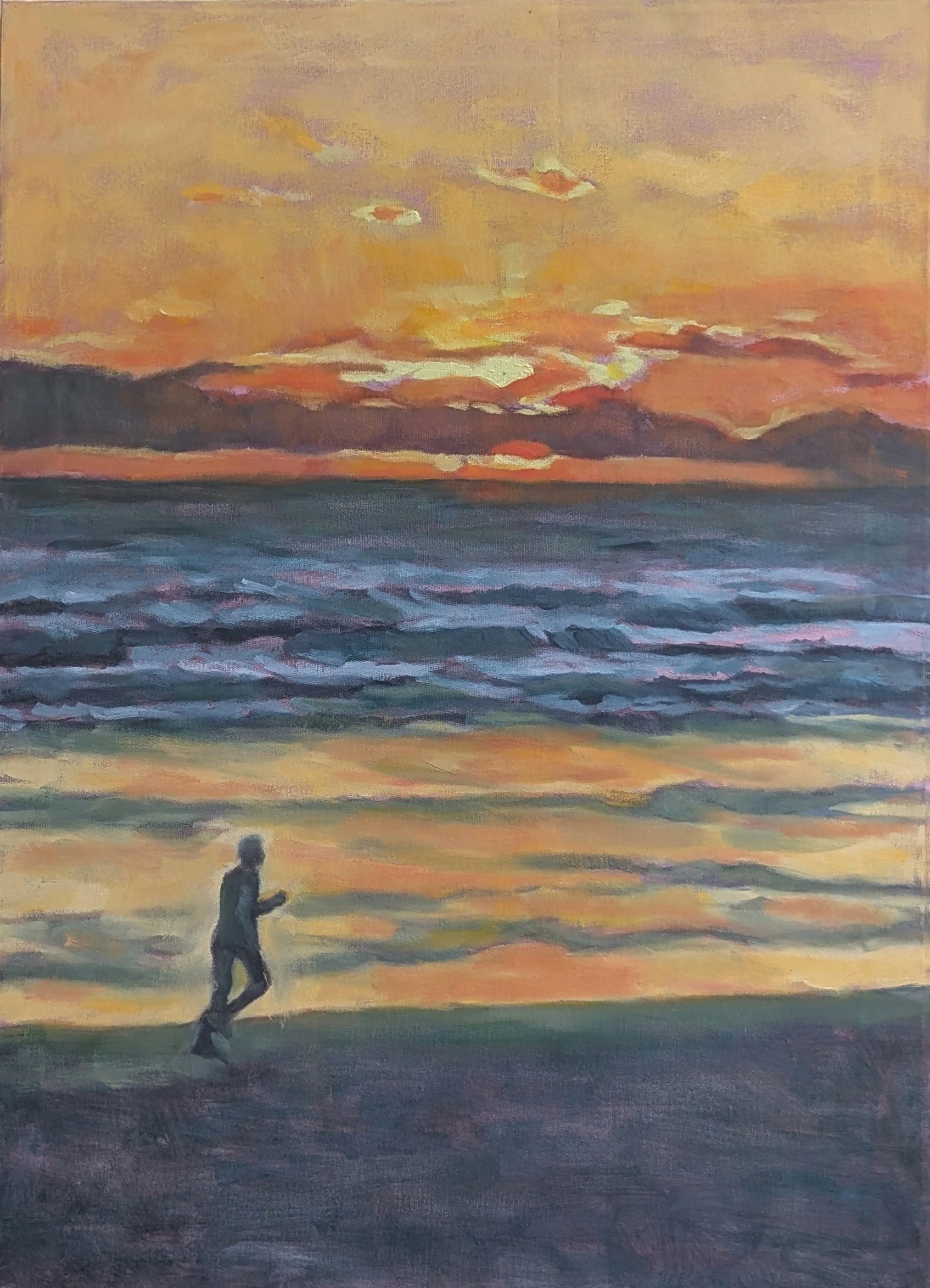 Beach Runner 24" x 18" Oil on Canvas