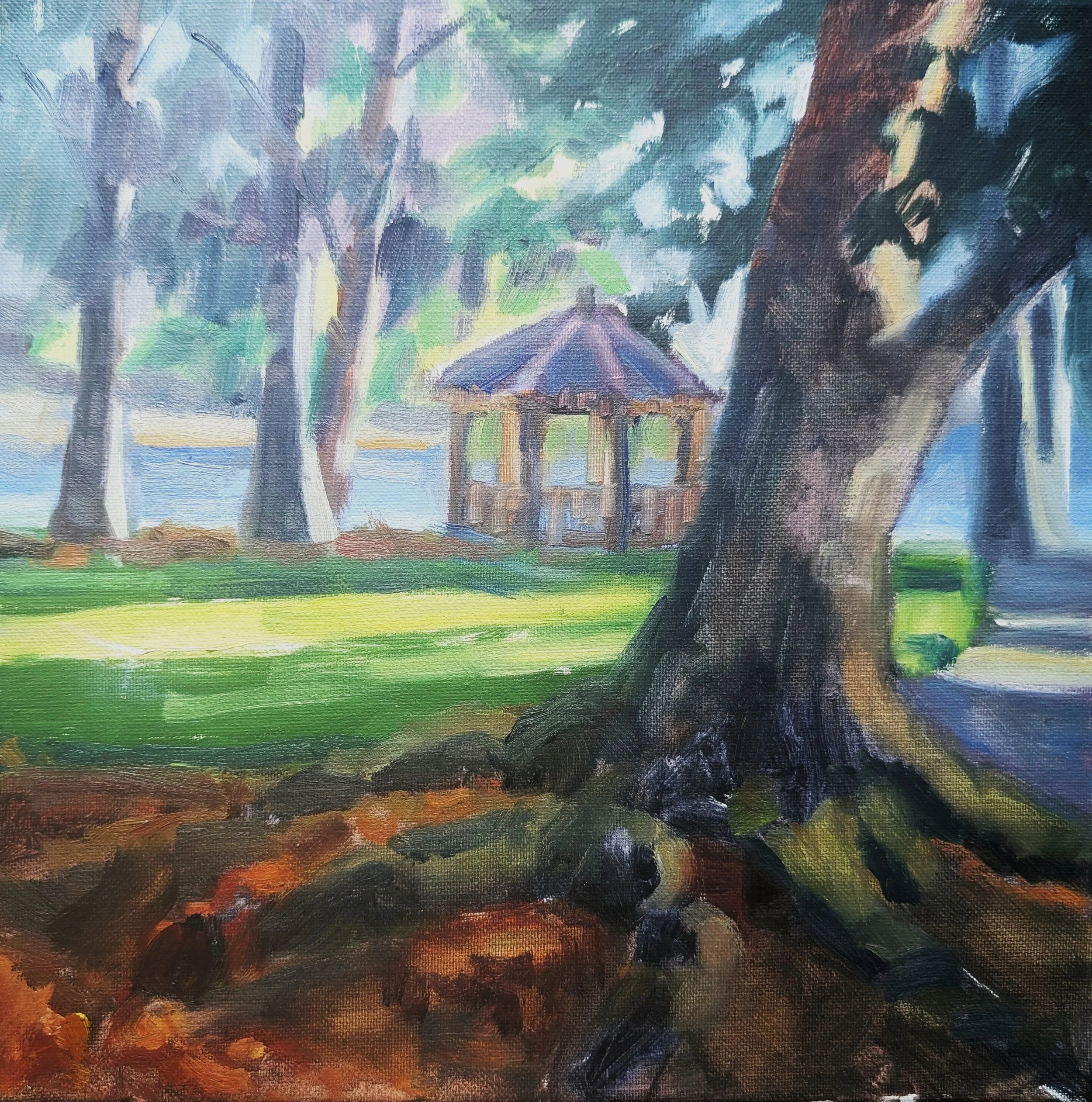 In the Shade 12" x 12" Oil on Canvas