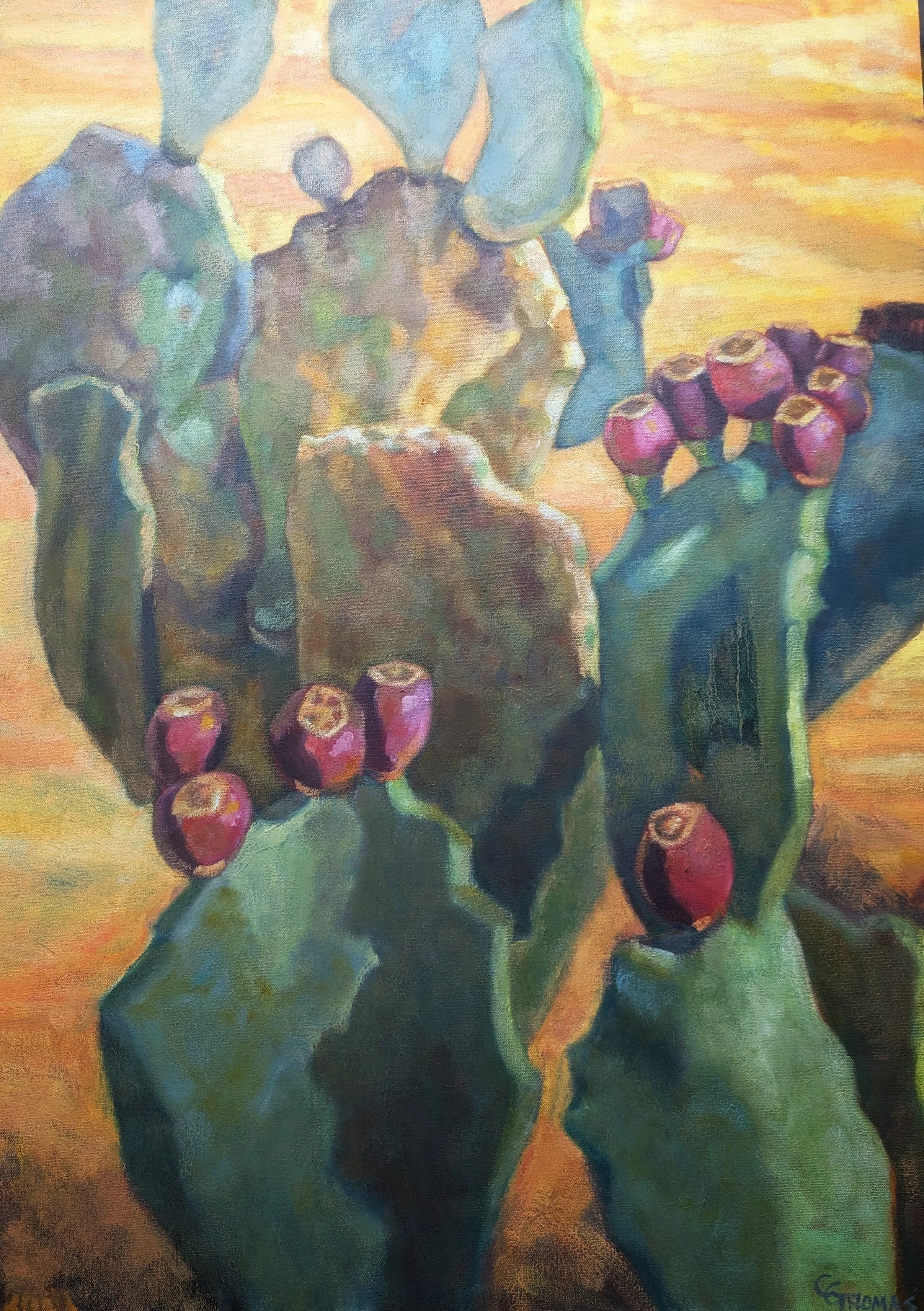 Cacti Fruits 40" x 30" Oil on Canvas