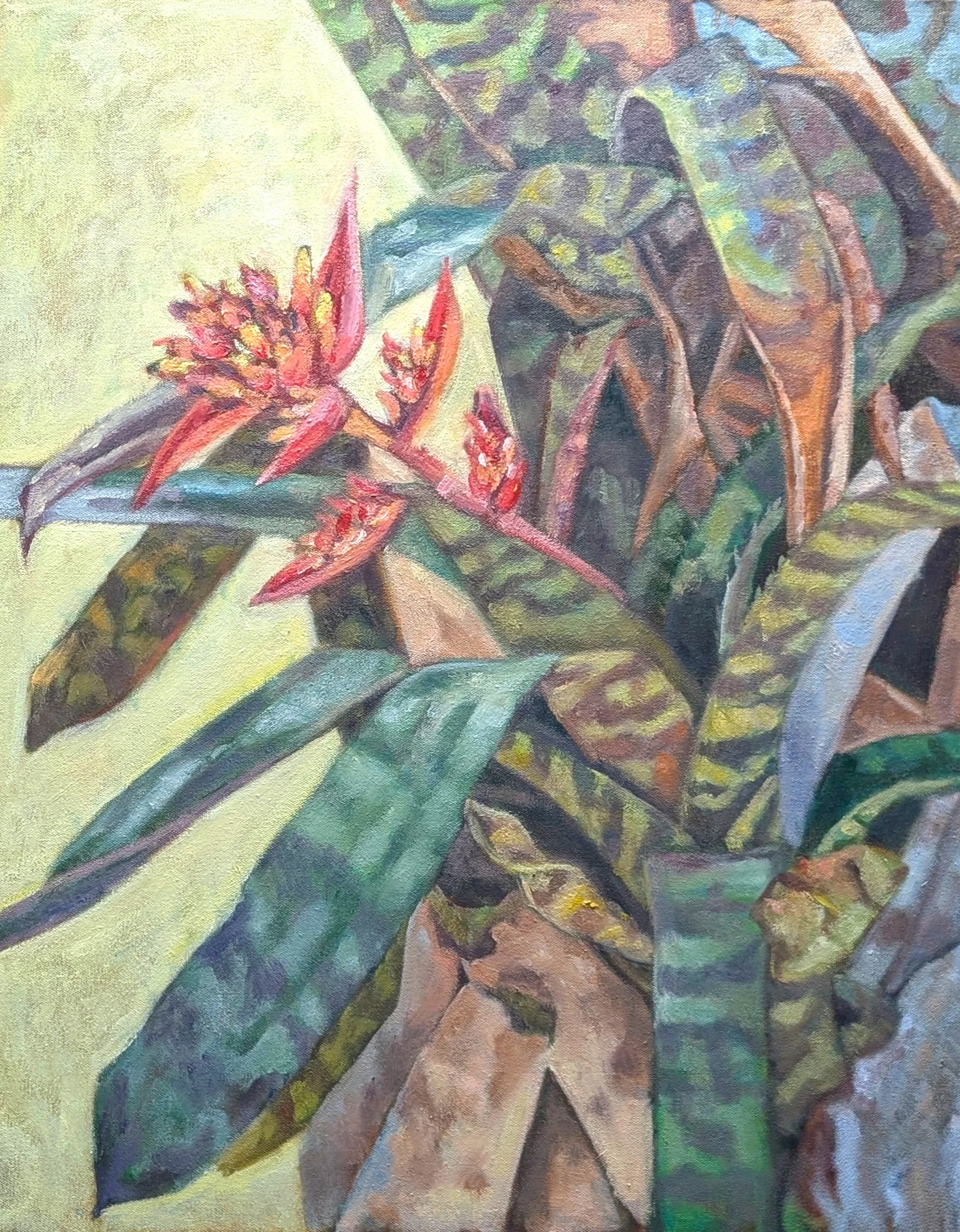 Attached Bromeliad 30" x 24" Oil on Canvas