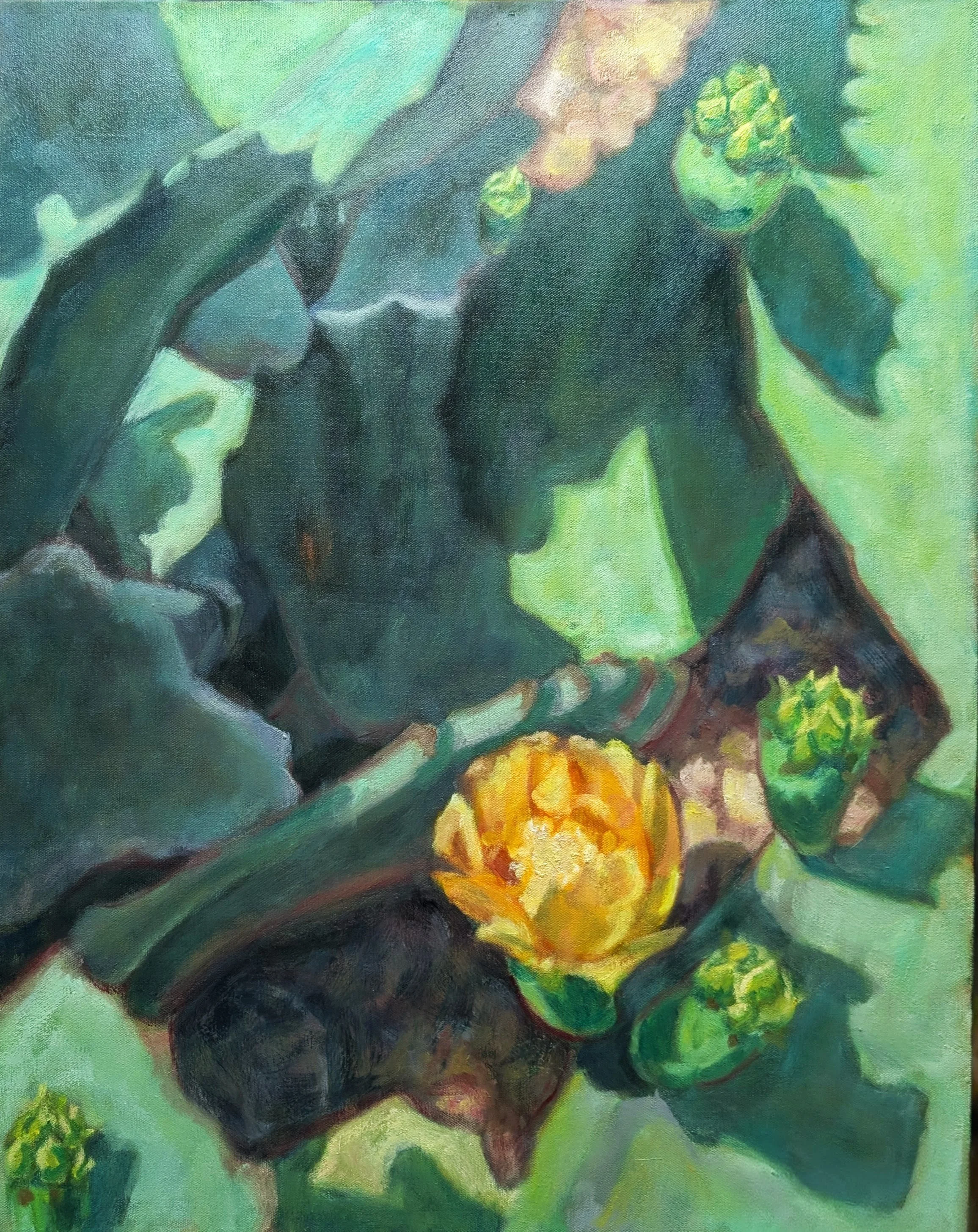 Shaded Cactus. 30" x 24". Oil on Canvas.