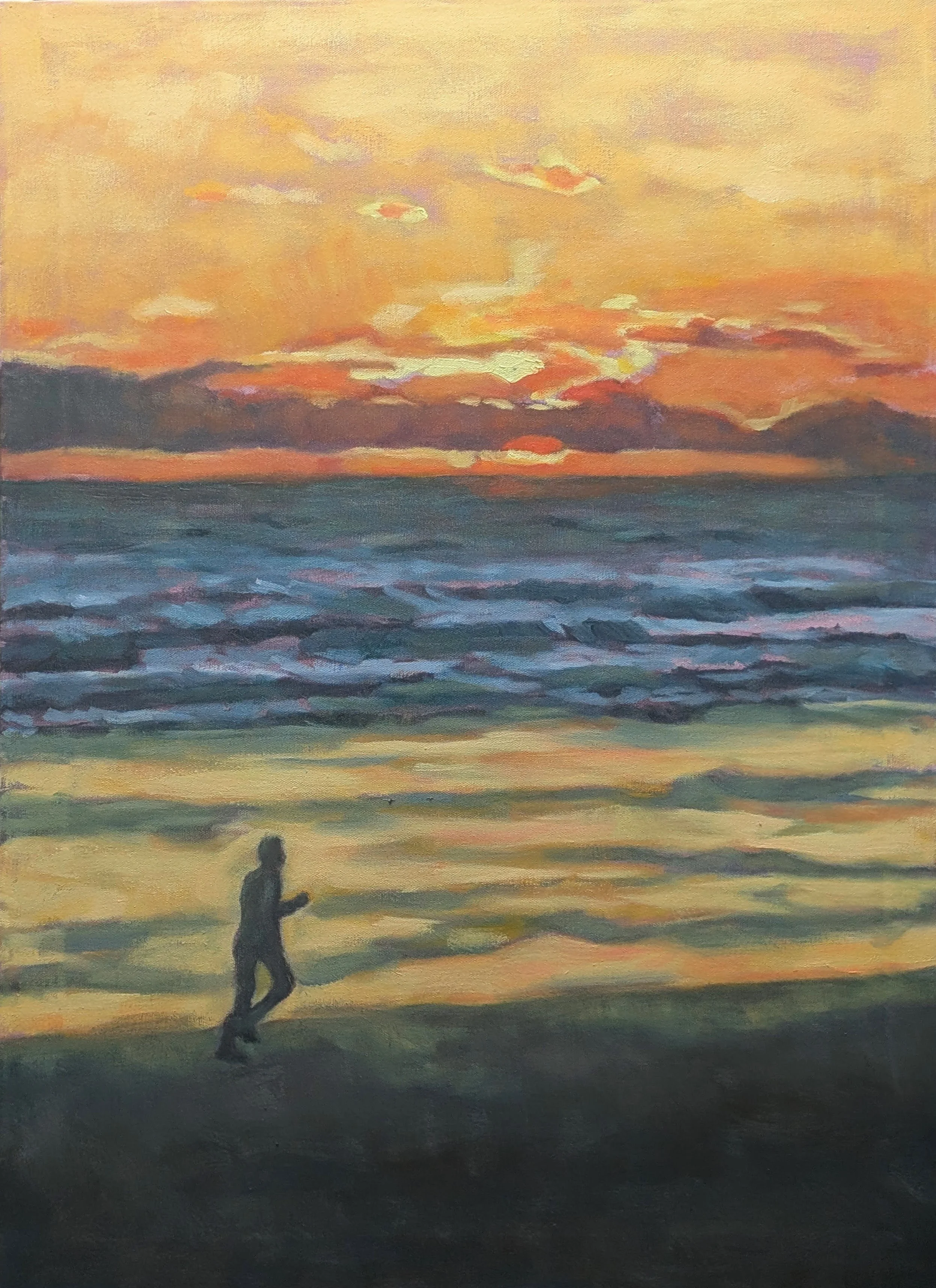 Beach Runner 24" x 18" Oil on Canvas
