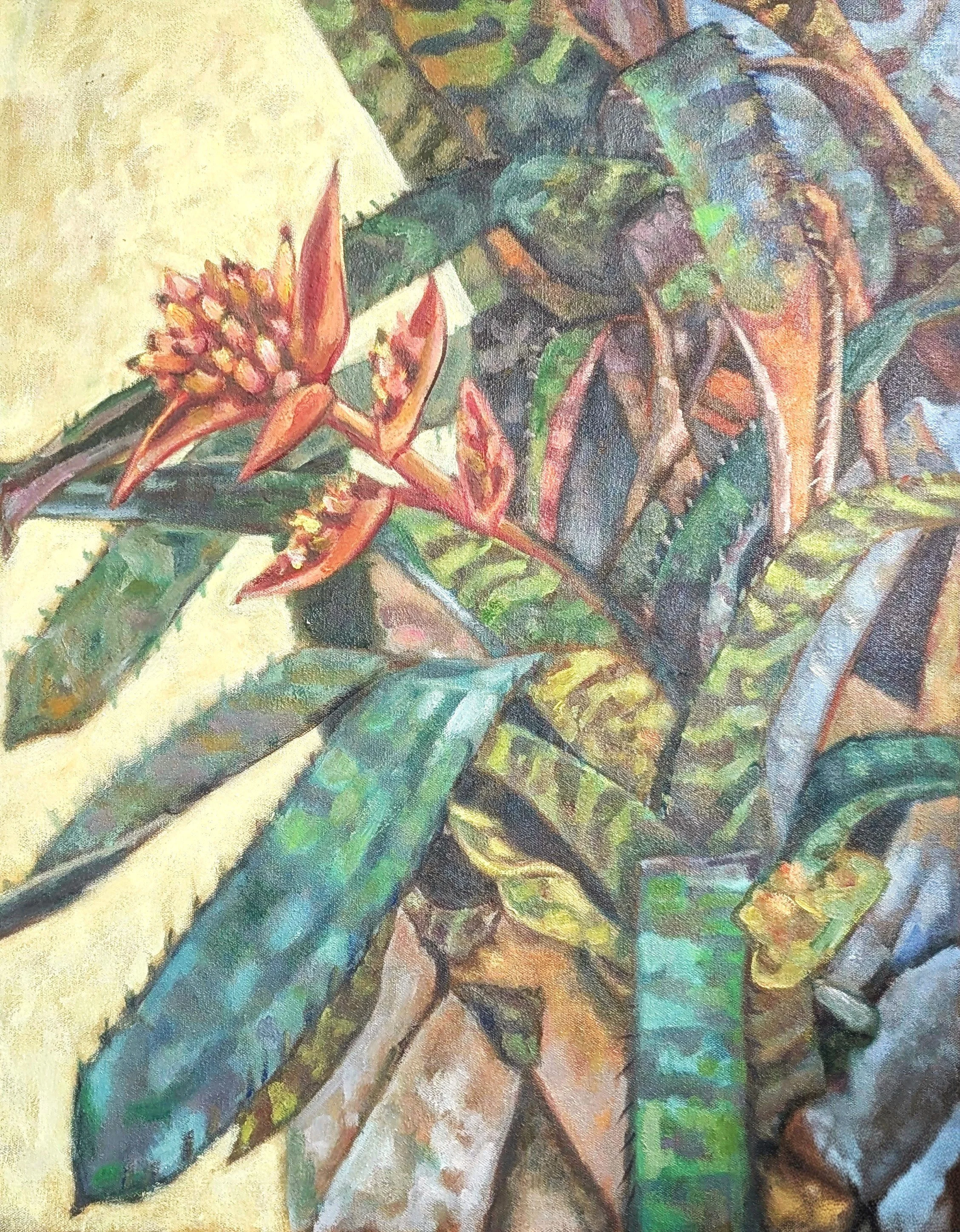 Attached Bromeliad 30 " x 24 " OIl on Canvas