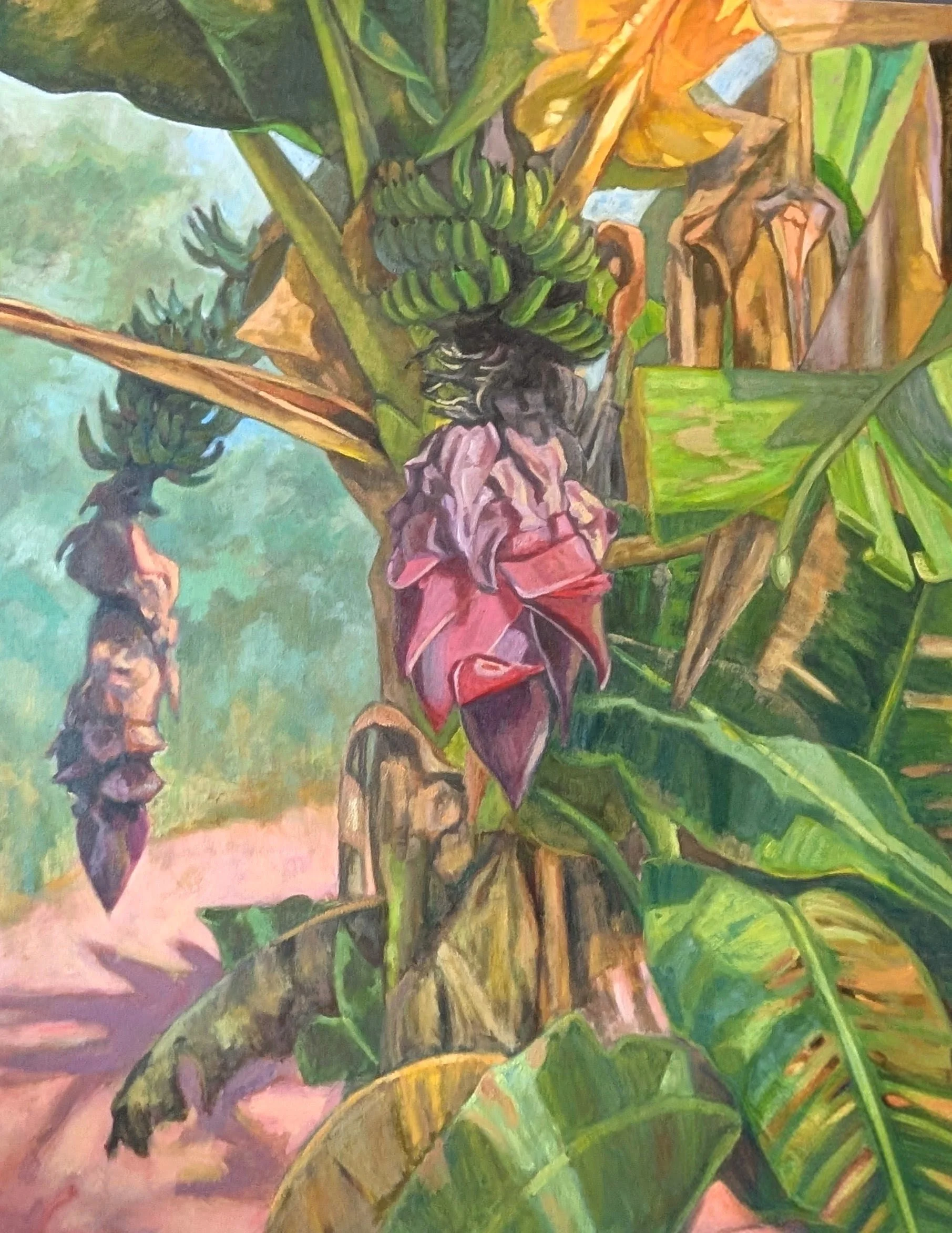 Banana Palm Fruits 60" x 48" Oil on Canvas