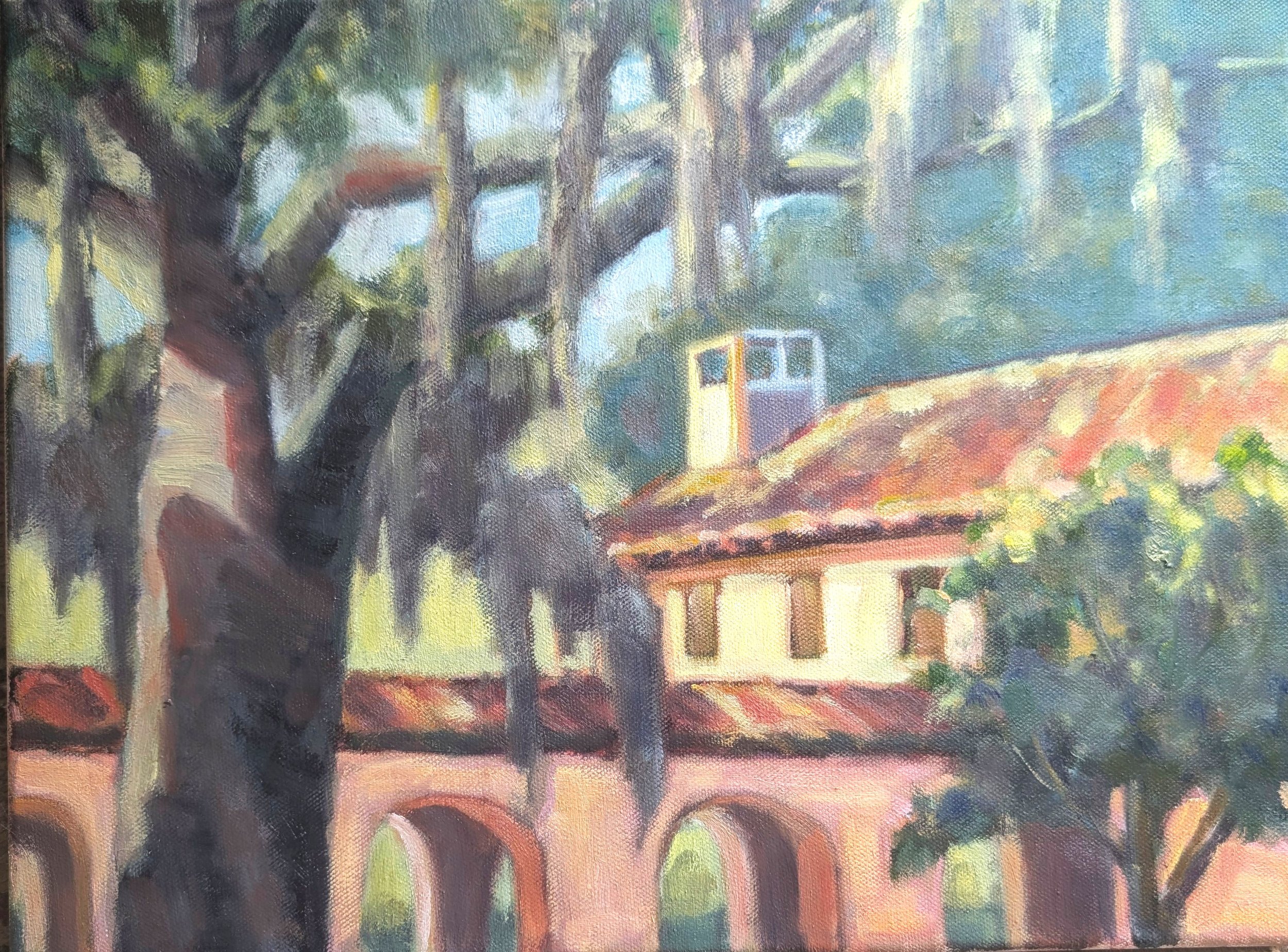 Arches and Oak. 11" x 14"  OIl on Canvas