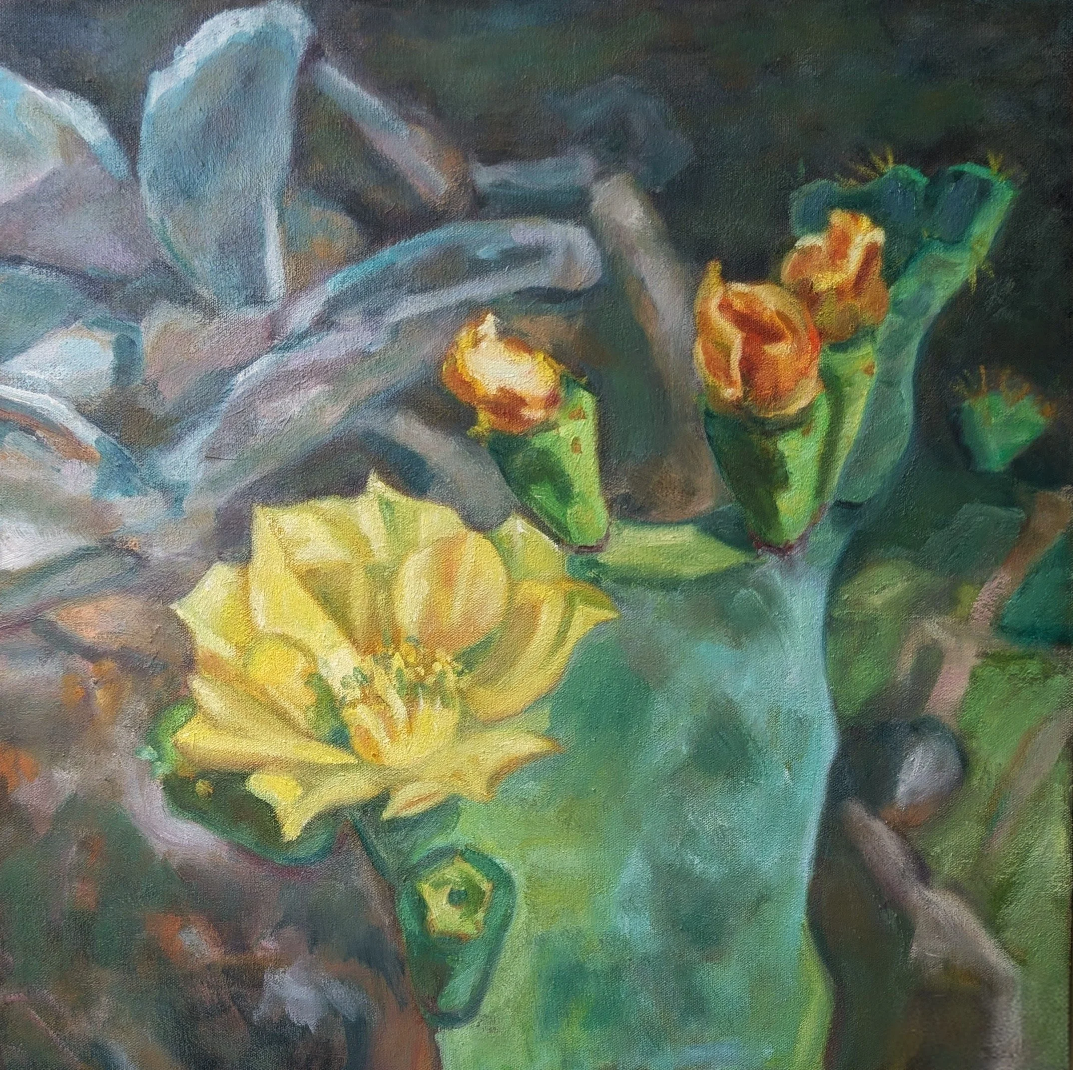 Desert Flower. 24" x 24". Oil on Canvas