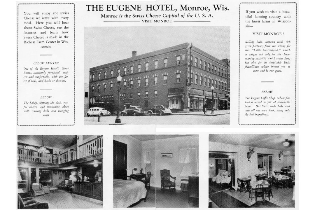 Then and Now: The Eugene Hotel

Historic brochures like these offer a fascinating look at how Monroe welcomed visitors in decades past.

The Eugene Hotel marketed itself as a modern destination, highlighting amenities such as telephones in every room