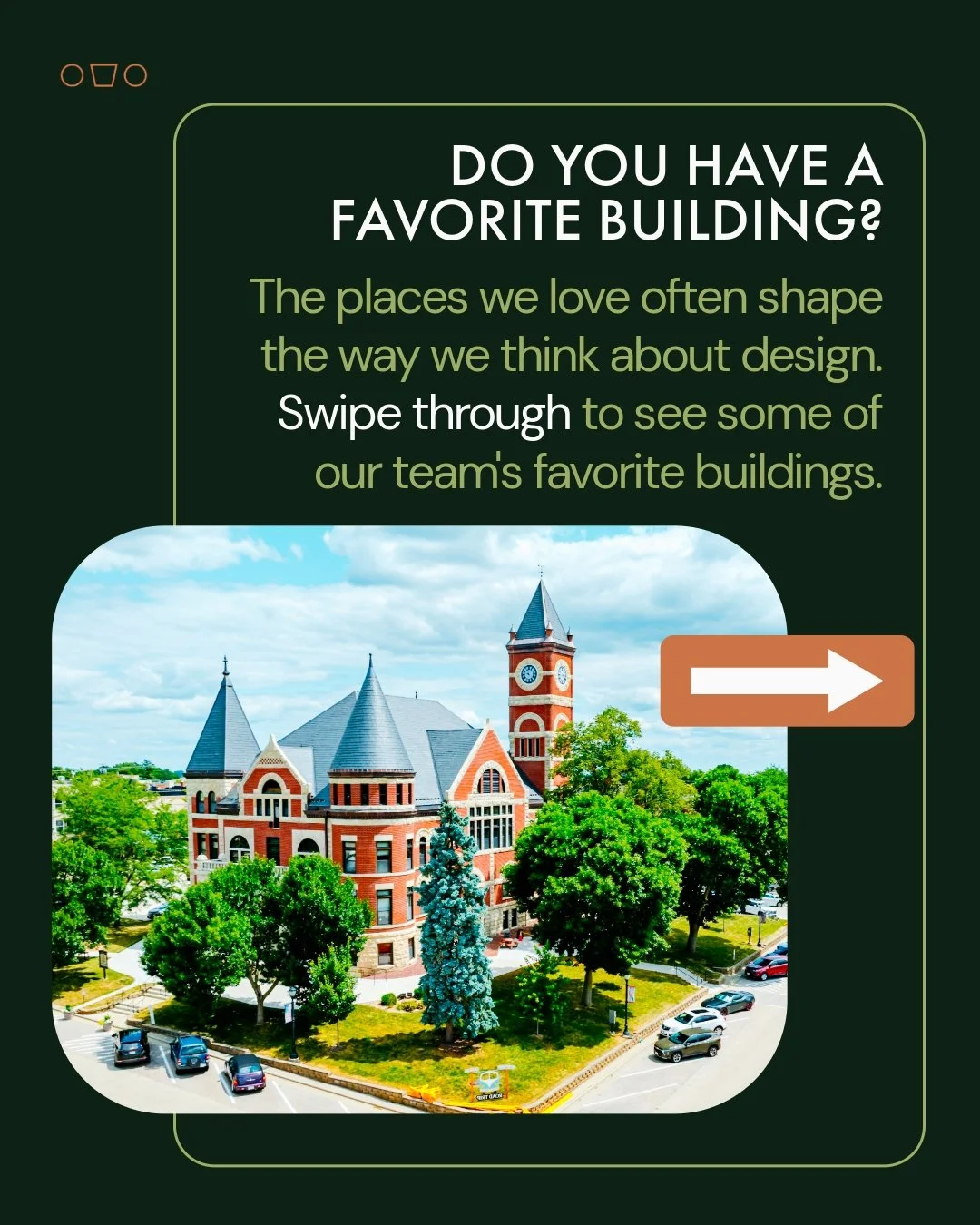 Every designer, architect, and planner has a building that left a lasting impression.

We asked our team to share some of their favorite buildings and tell us why they continue to inspire them. Swipe through to see their picks.

What's your favorite 