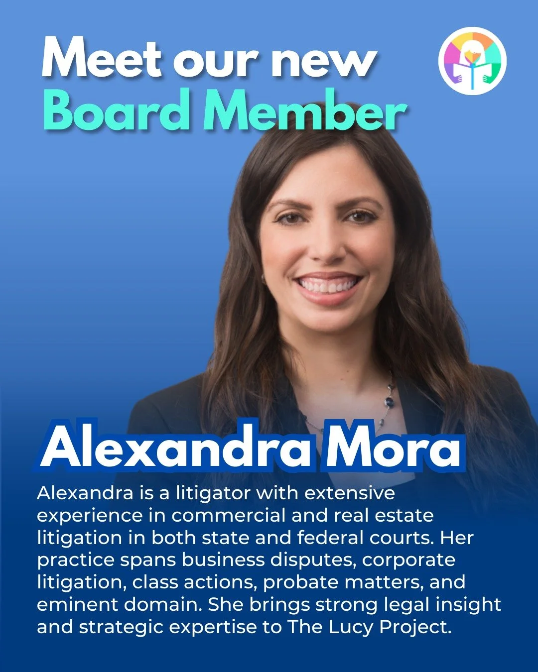 Please join us in welcoming our newest board member, Alexandra.

Alexandra is an accomplished litigator with extensive experience in legal insight and strategic expertise to our organization.

We&rsquo;re grateful to have Alexandra&rsquo;s leadership