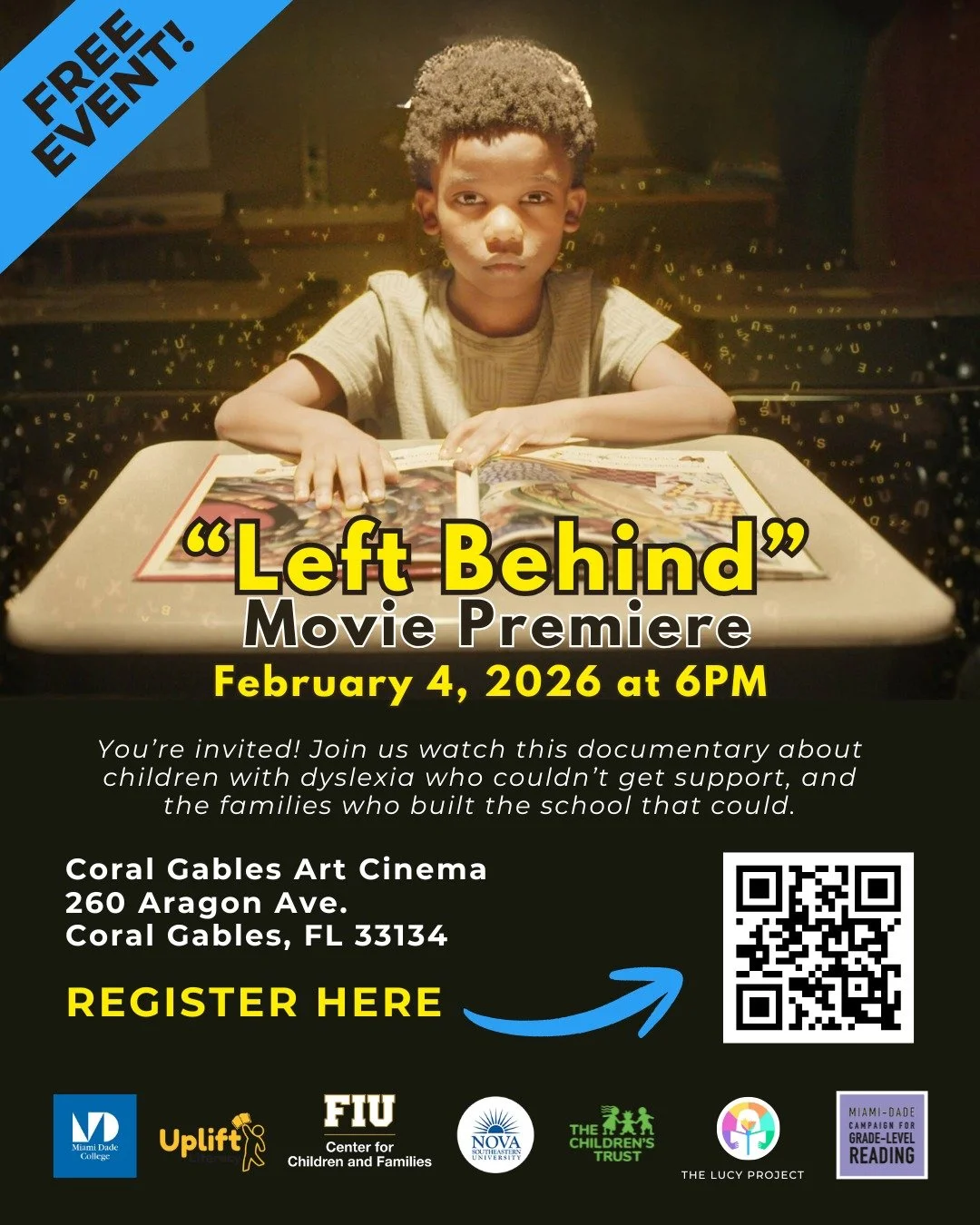 You&rsquo;re invited to the premiere of Left Behind.

Join us for a powerful screening of Left Behind, a documentary that tells the story of children with dyslexia who couldn&rsquo;t get the support they needed and the families who came together to b