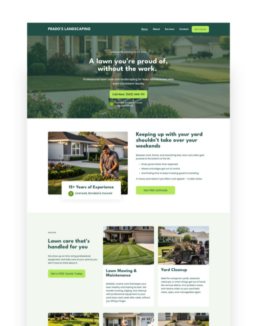 Prado | Plantilla de Squarespace para Landscaping y Jardinería