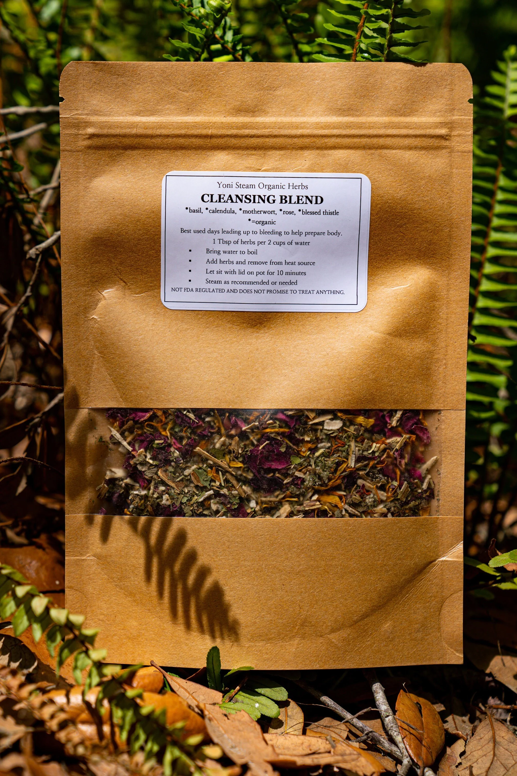 Cleansing Yoni Steam Blend in a 2oz Kraft Bag