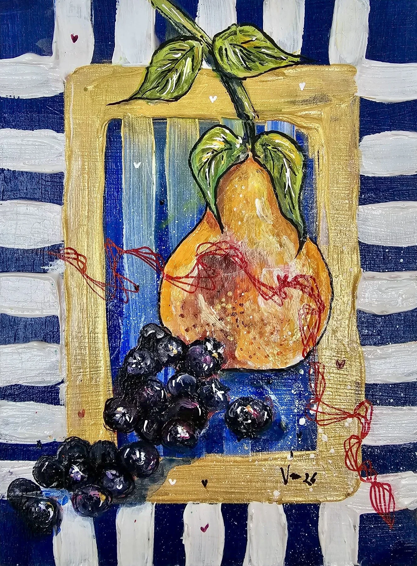 Poire et bleuets